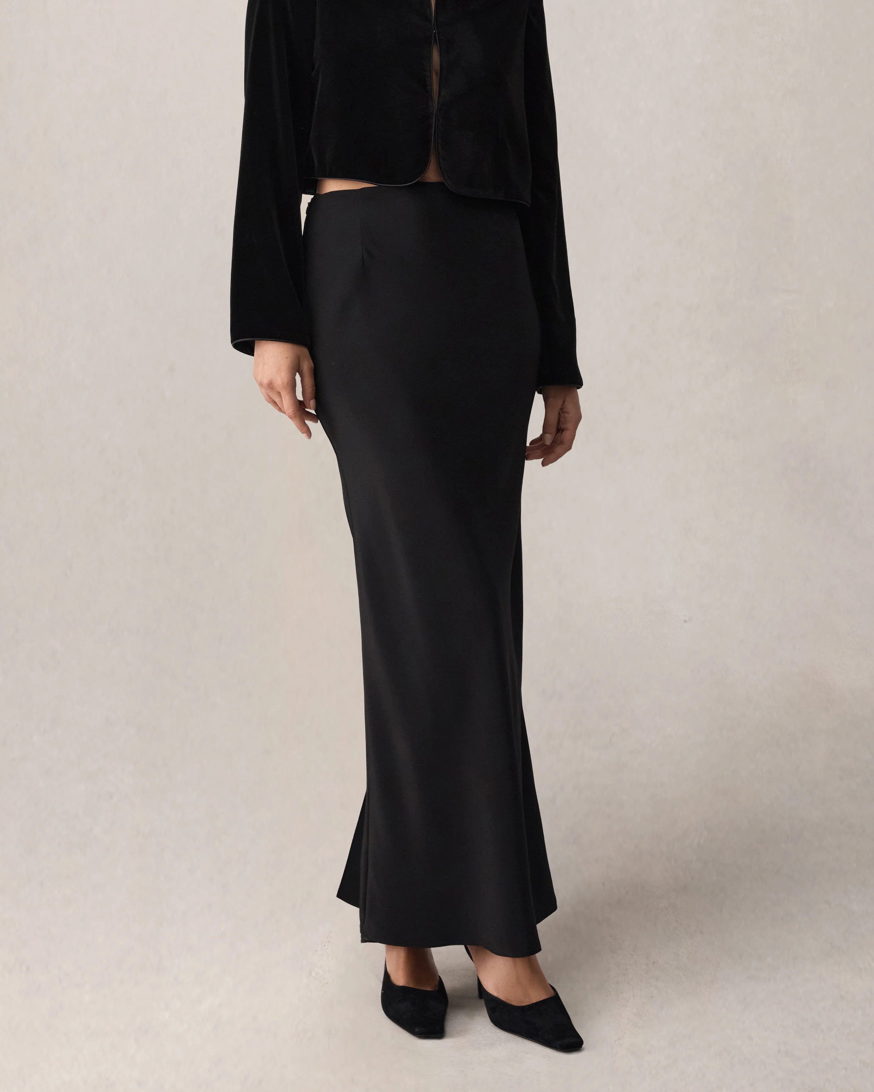 Alana Skirt - Black Silk - Image 4