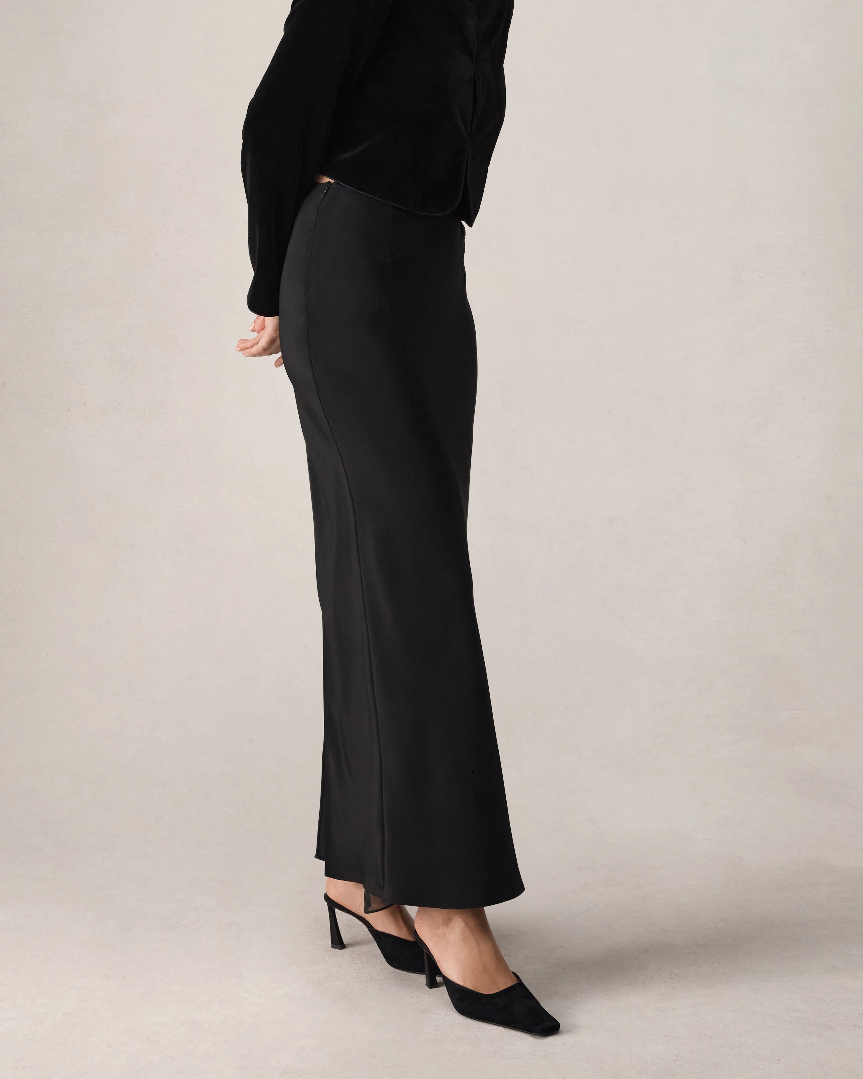 Alana Skirt - Black Silk - Image 6