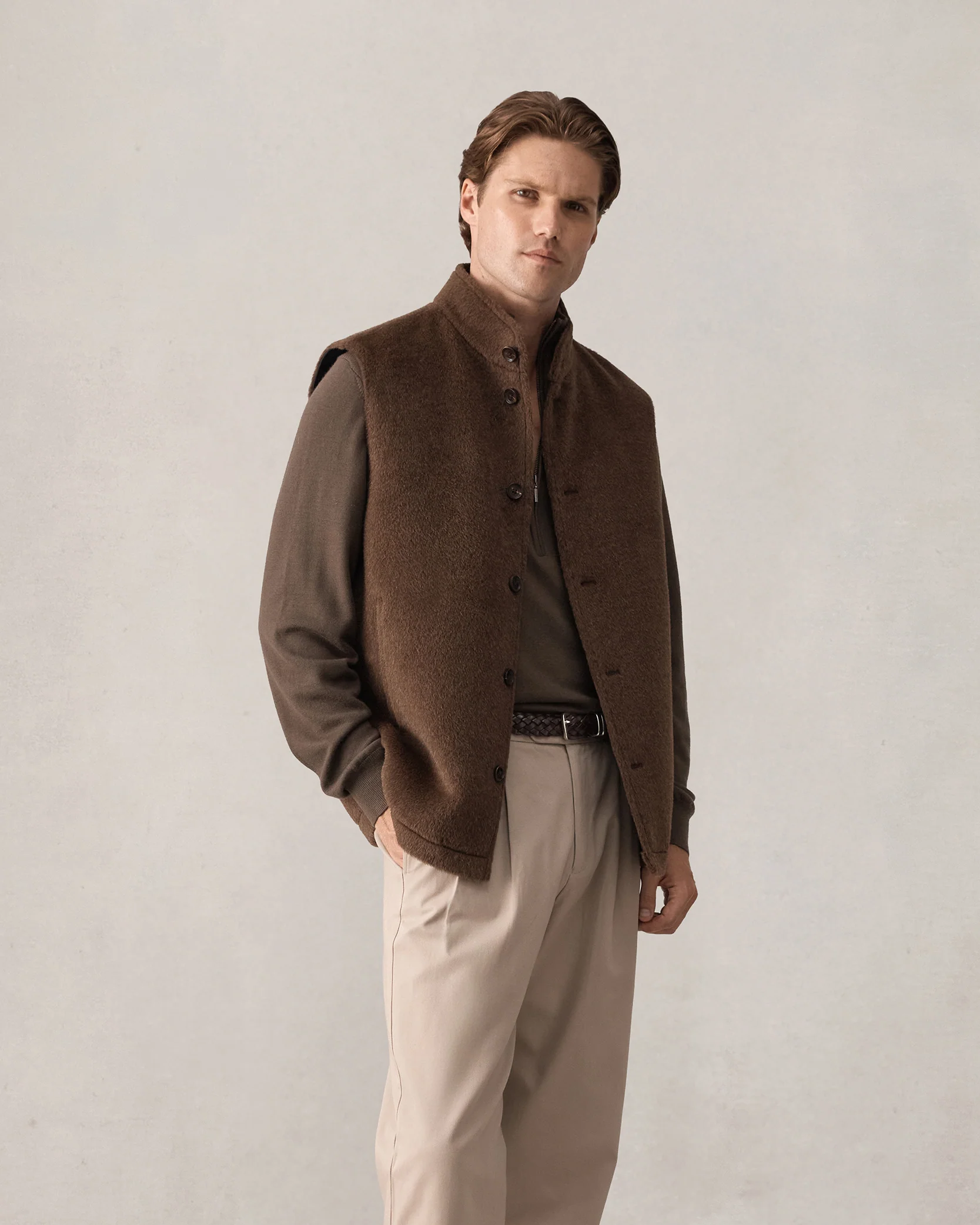 Alpaca Vest - Brown - Image 5