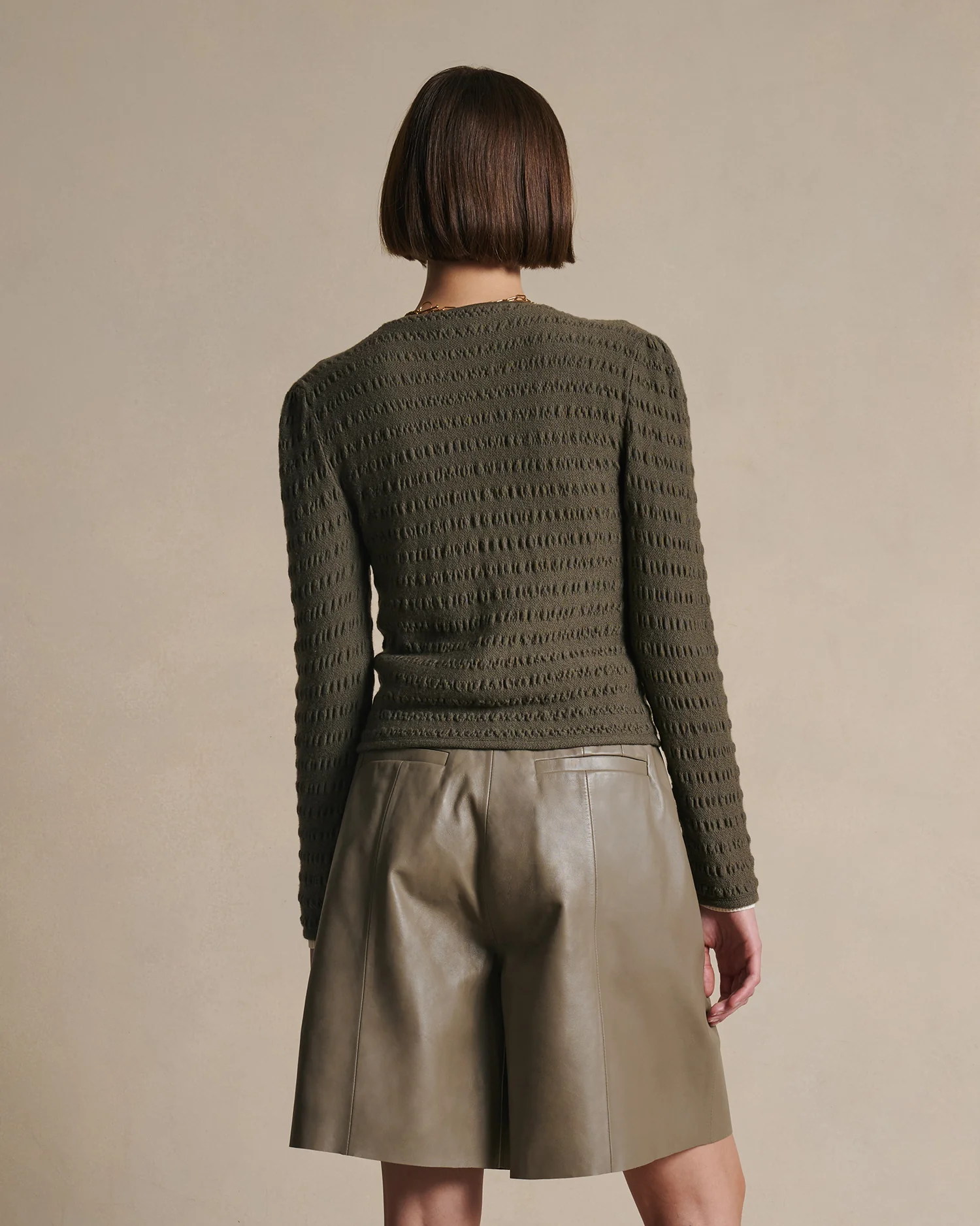 Annie Seersucker Cardigan - Moss - Image 4