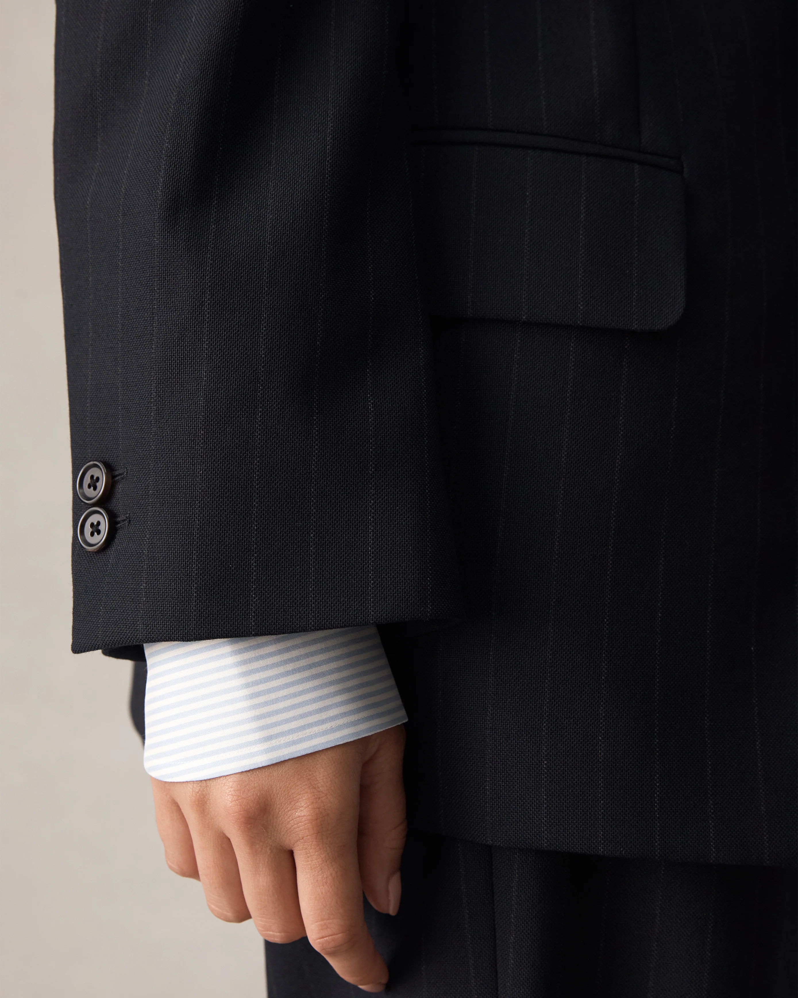 Ava Blazer - Navy Pinstripe - Image 10