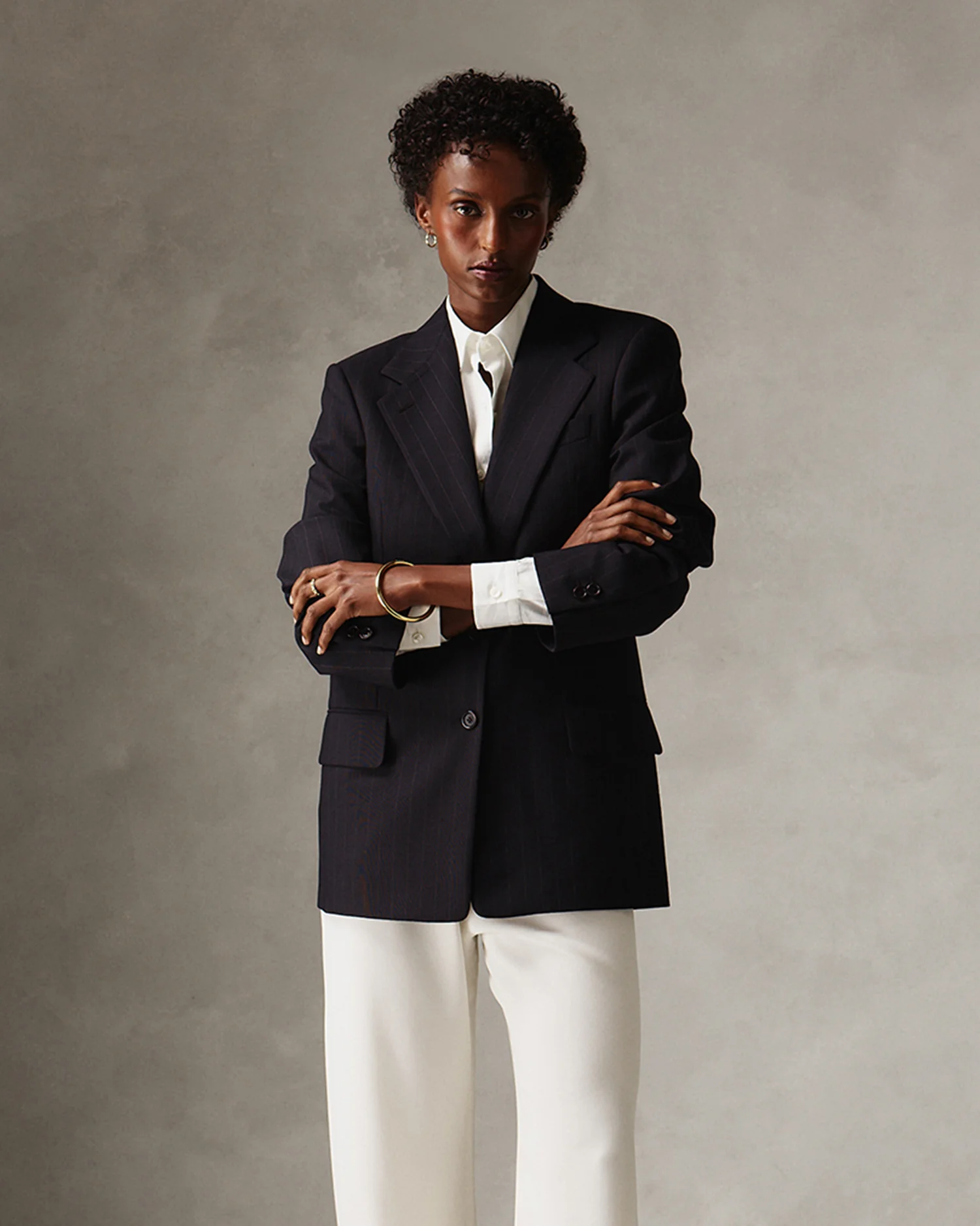 Ava Blazer - Navy Pinstripe - Image 11