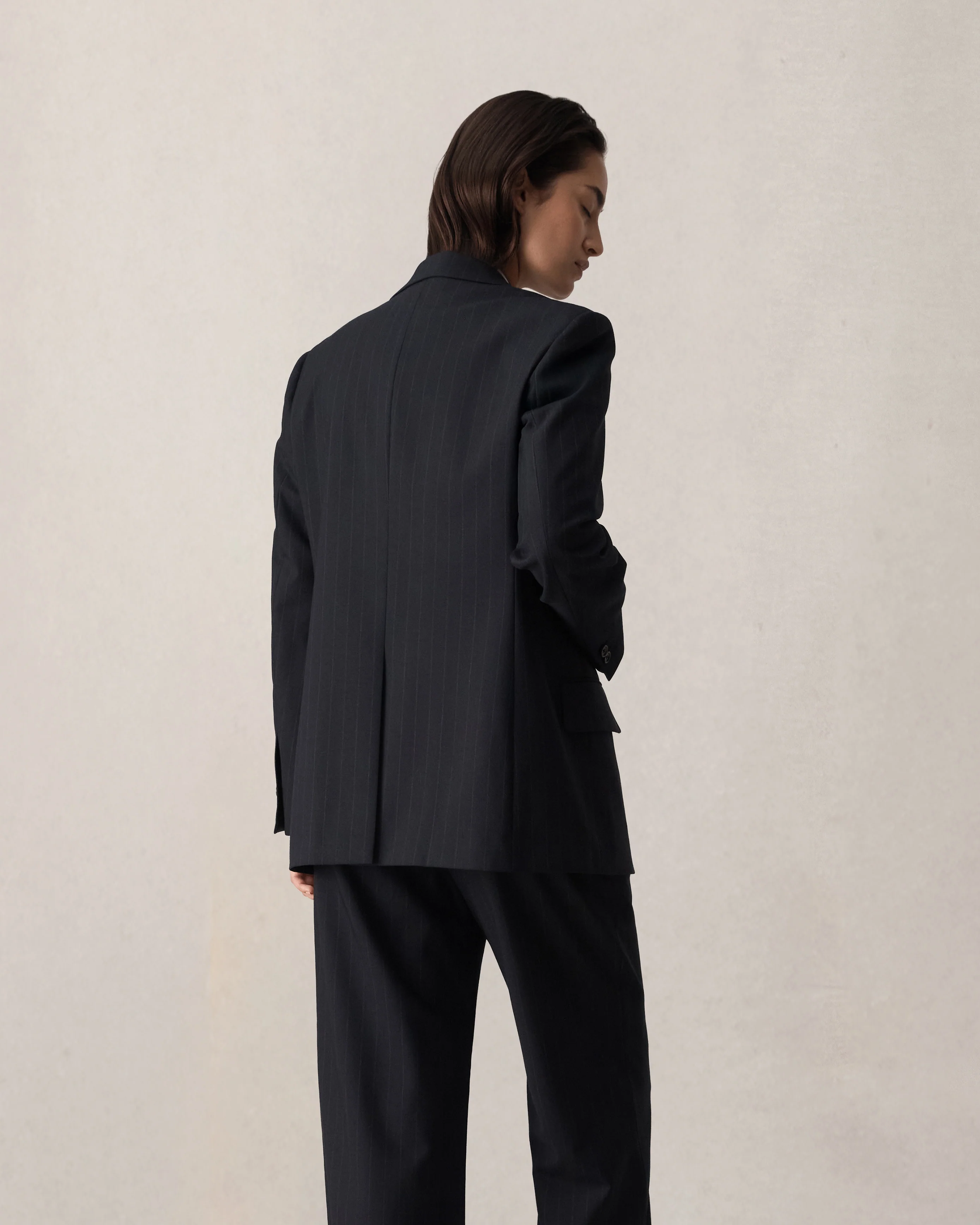 Ava Blazer - Navy Pinstripe - Image 7