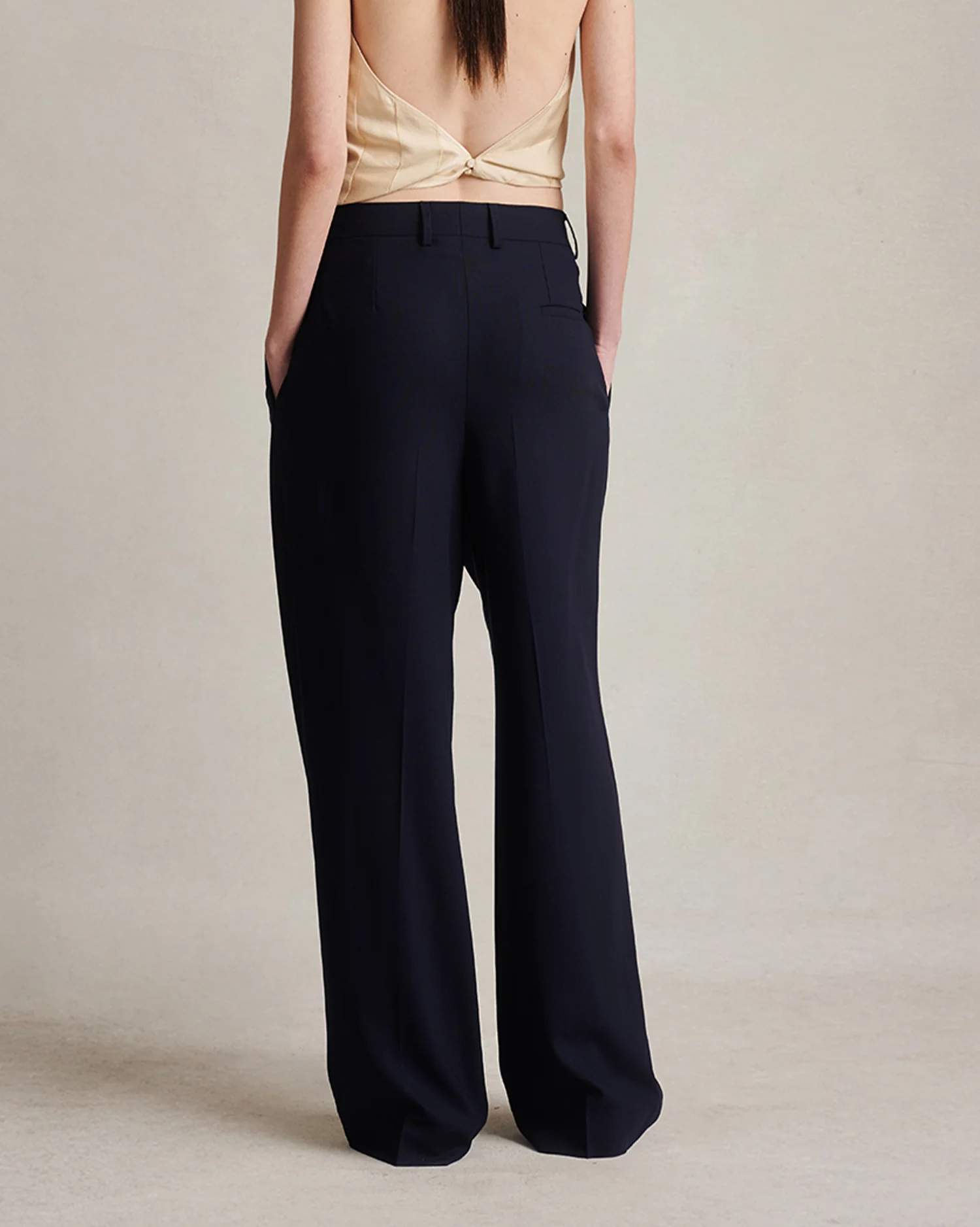 Ava Pleated Trouser - Dark Navy - Image 4