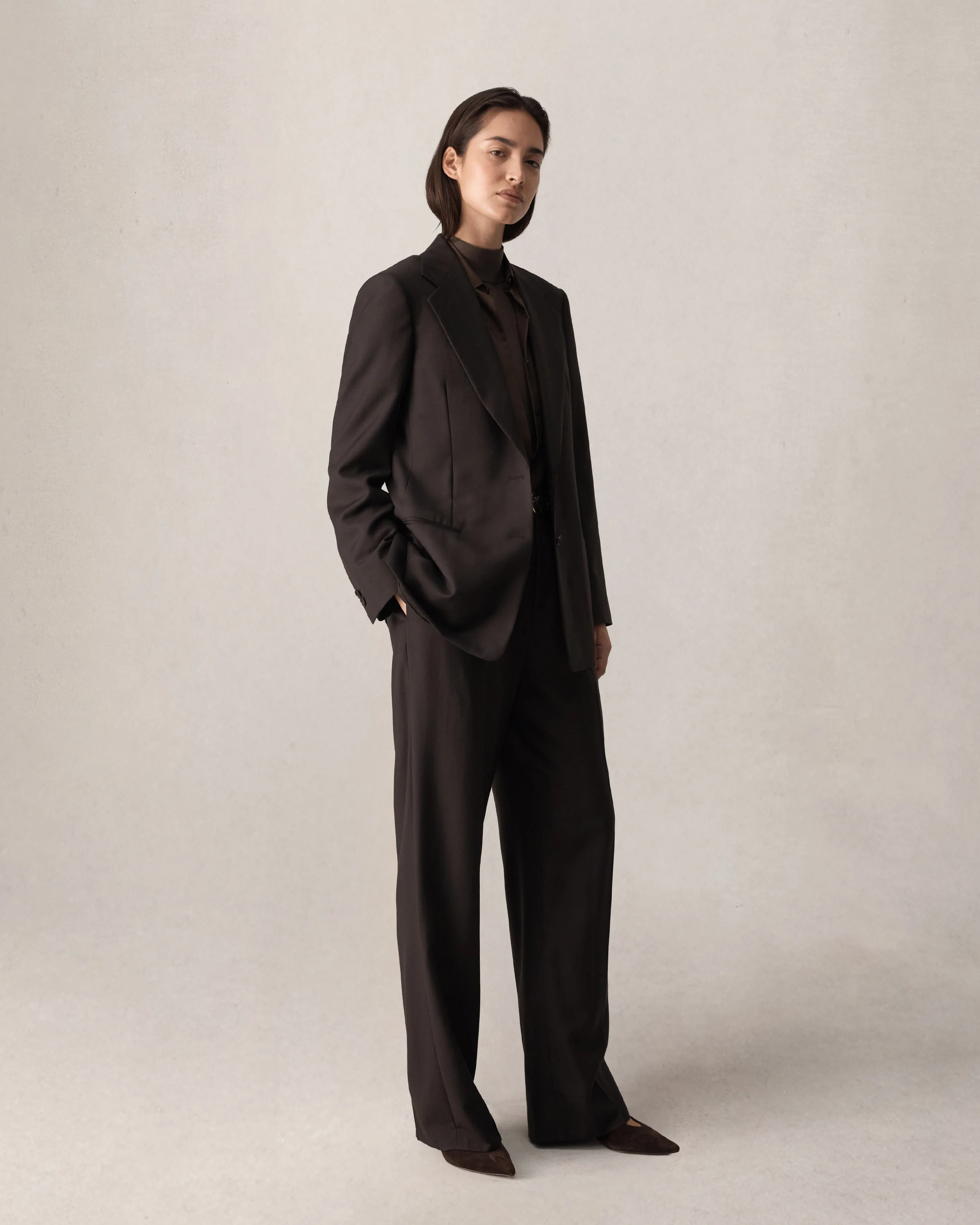 Ava Pleated Trouser - Espresso - Image 7