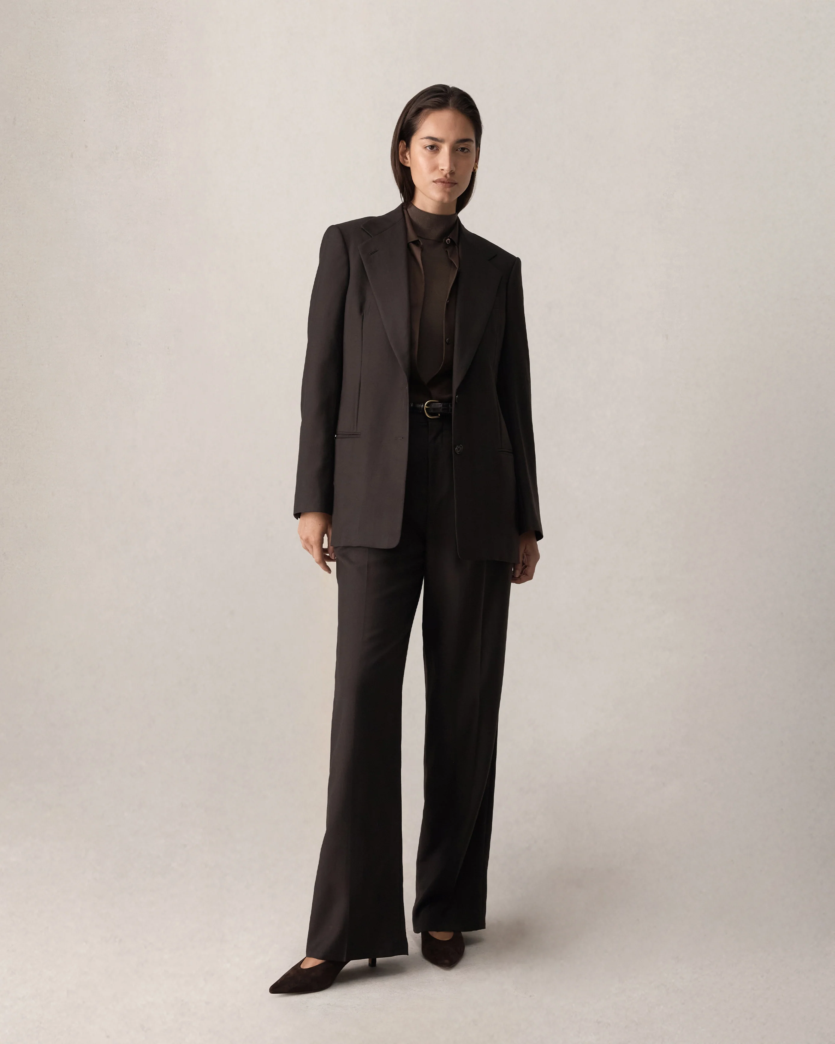 Ava Pleated Trouser - Espresso - Image 8