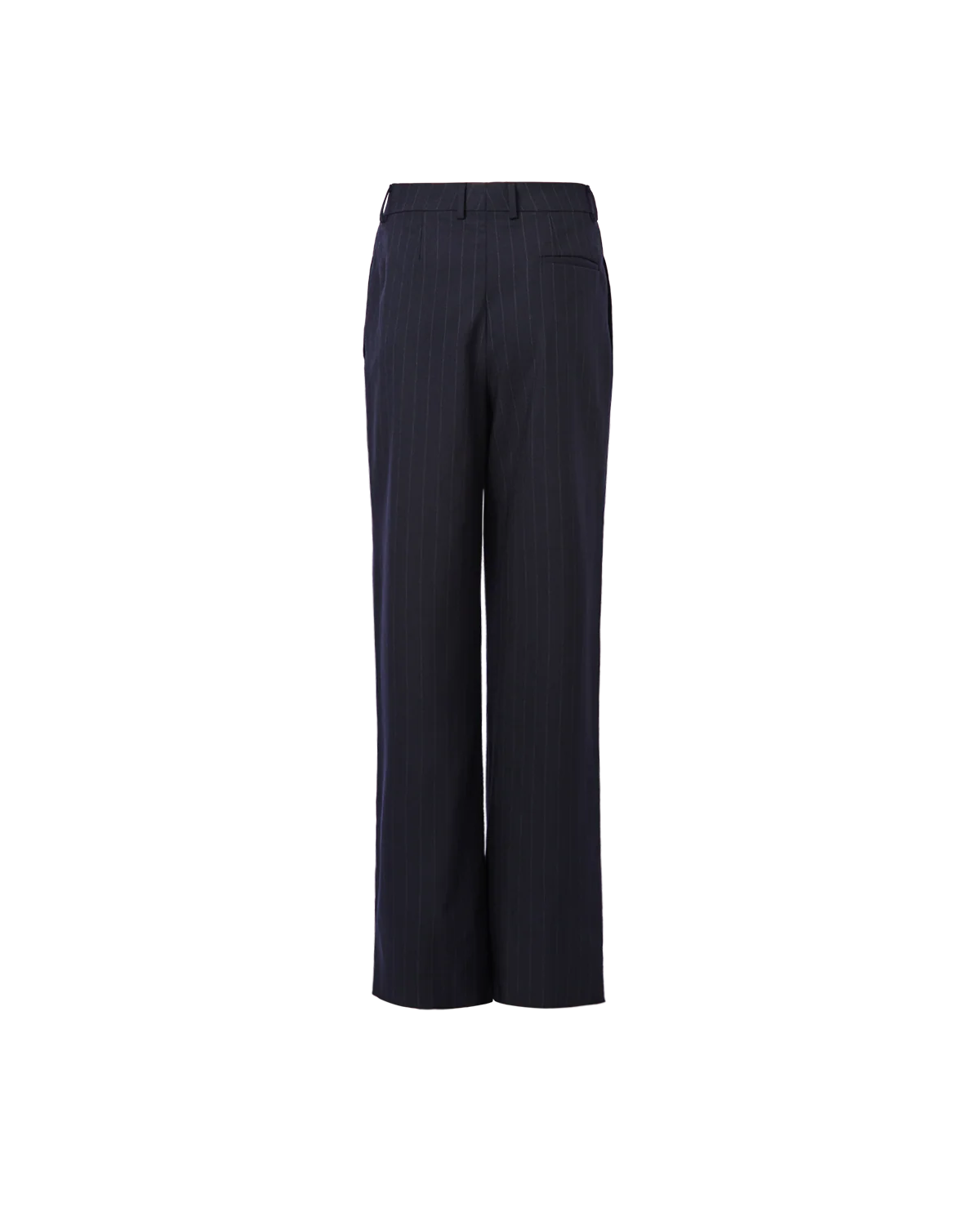 Ava Pleated Trouser - Navy Pinstripe - Image 3