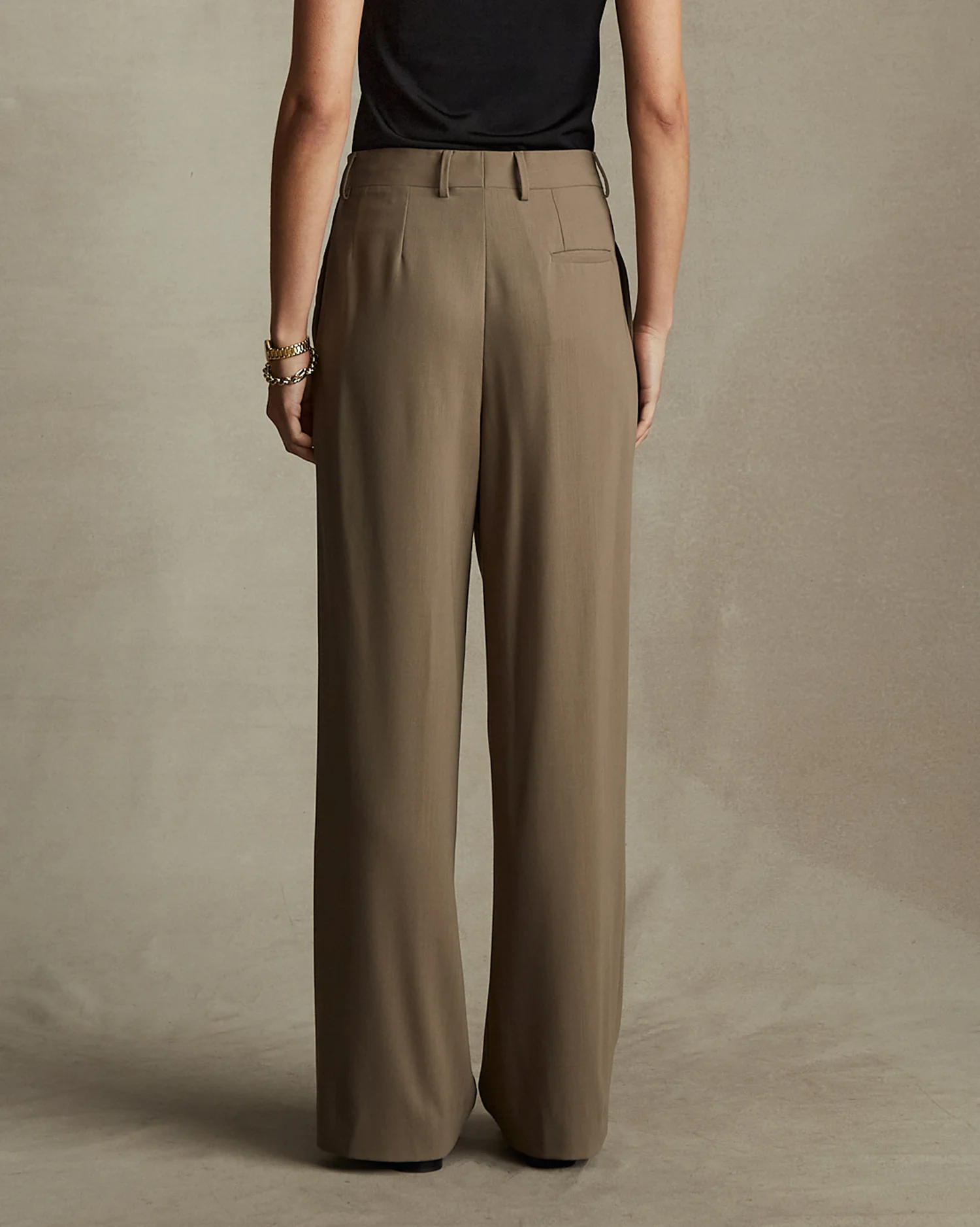 Ava Pleated Trouser - Taupe - Image 4