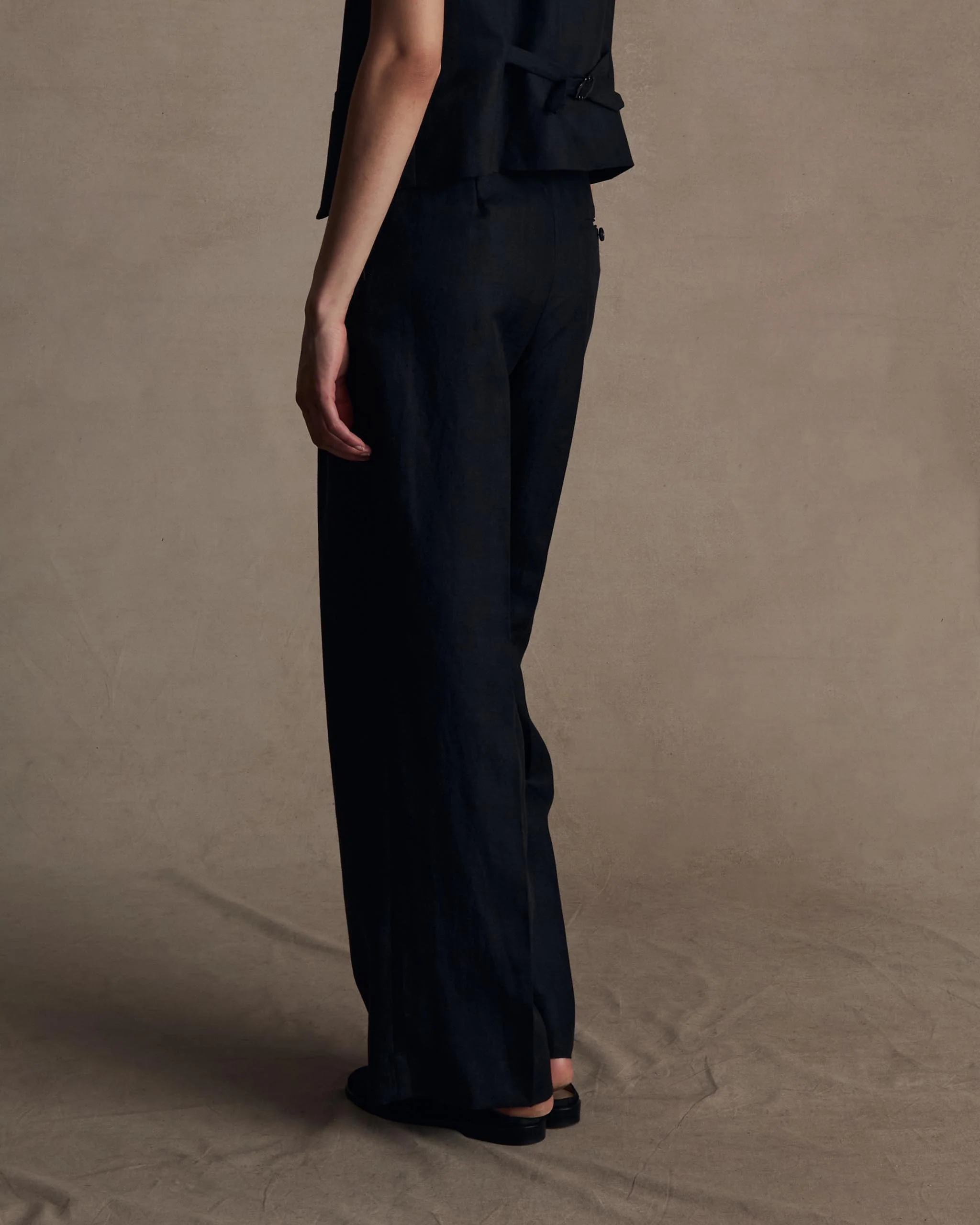 Black Herringbone Perriand Trousers - Image 3