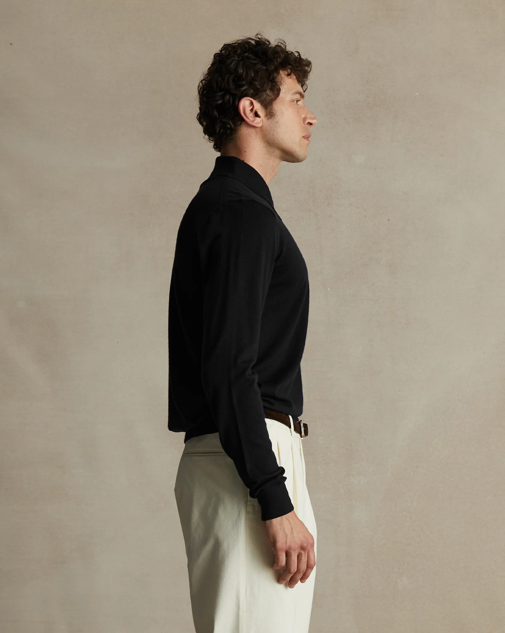 Merino Polo - Black - Image 4