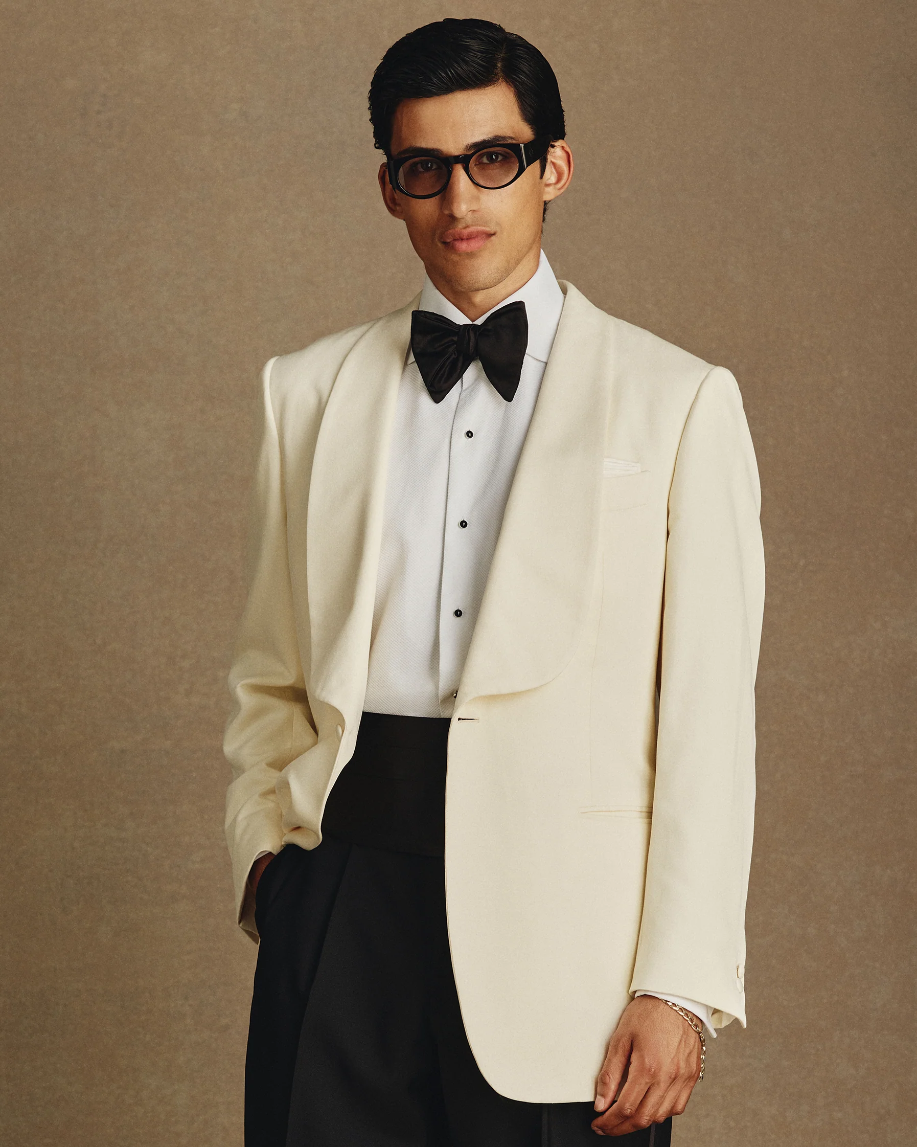Large Bow Tie - Black Satin - Image 3
