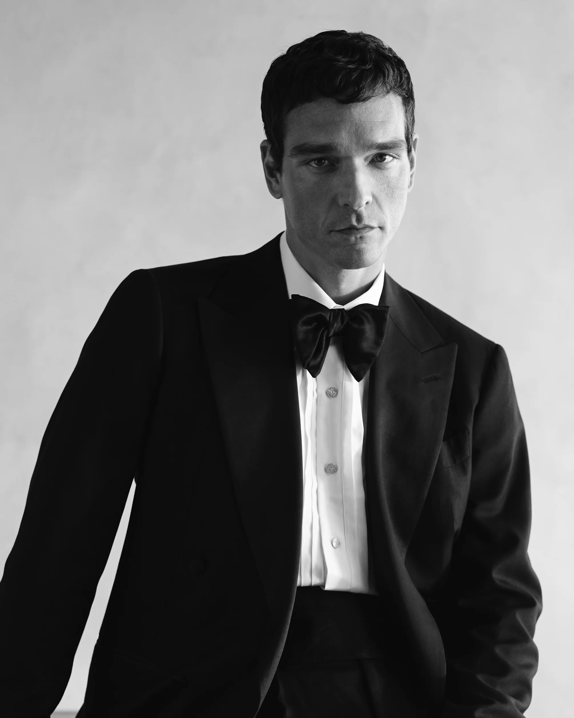 Large Bow Tie - Black Satin - Image 4