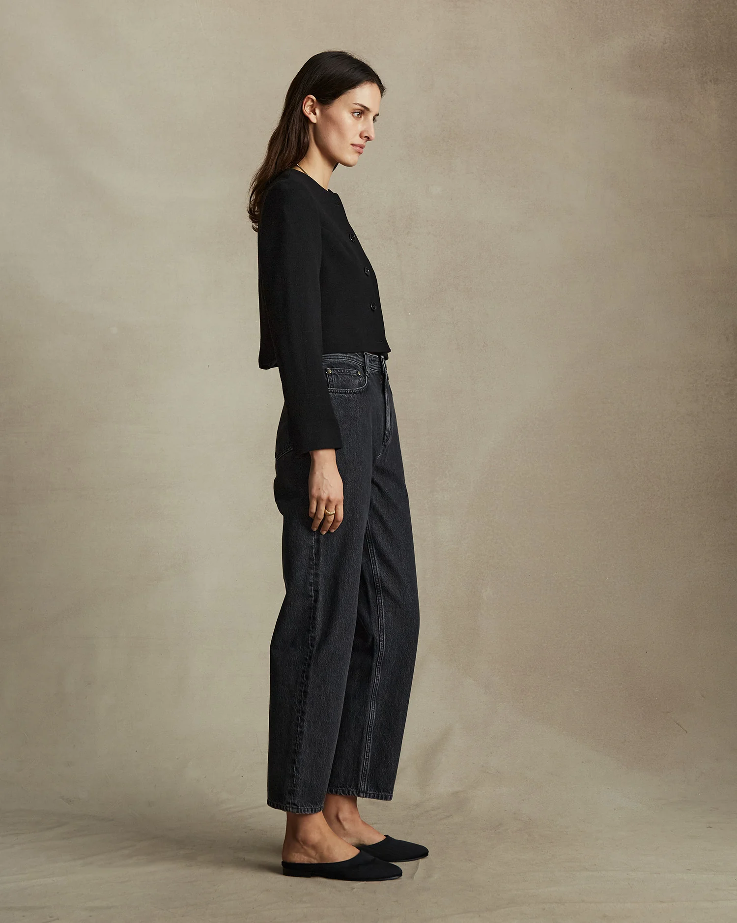 Black Crepe Corta Jacket - Image 4