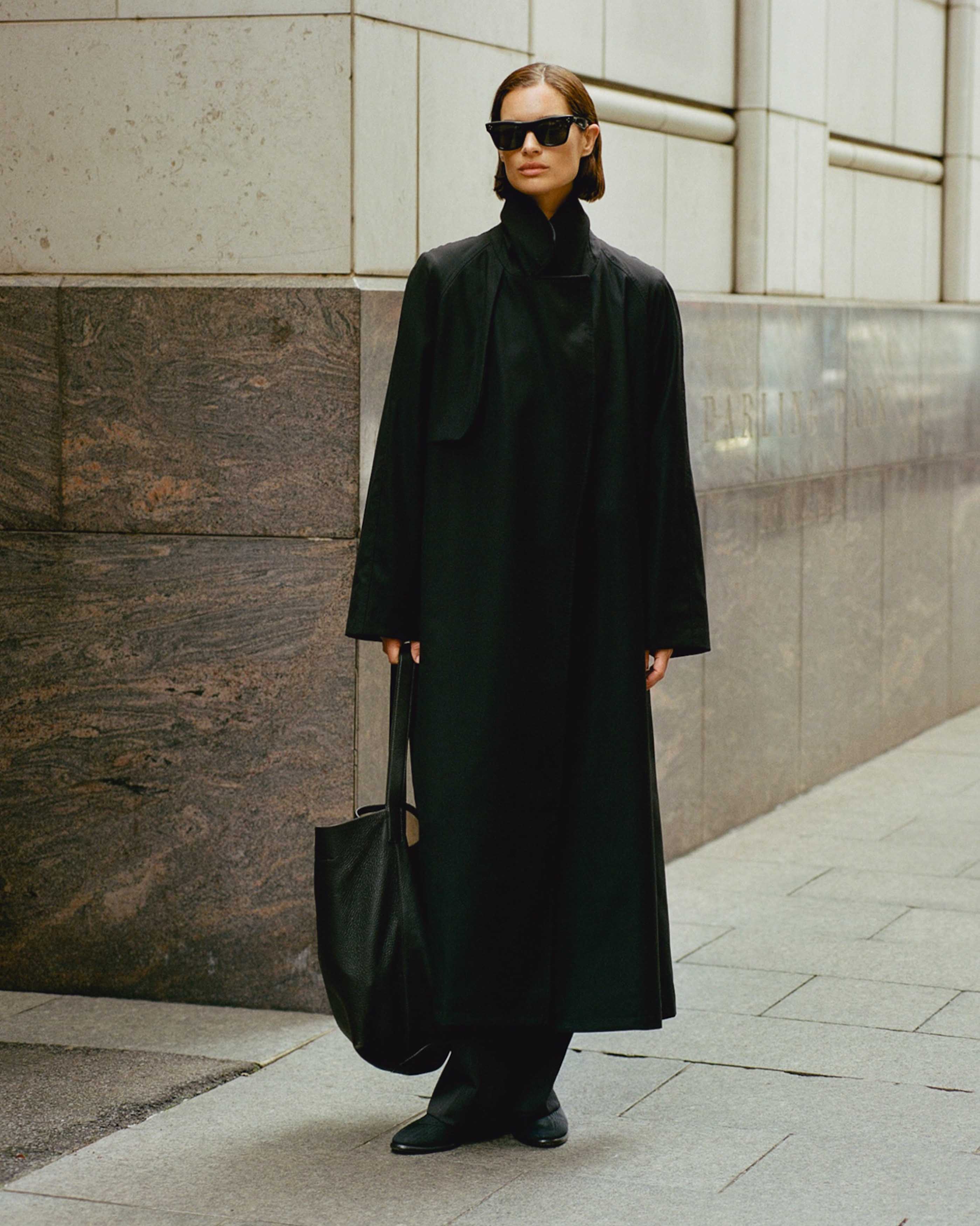 Black Wool Trench Coat - Image 7