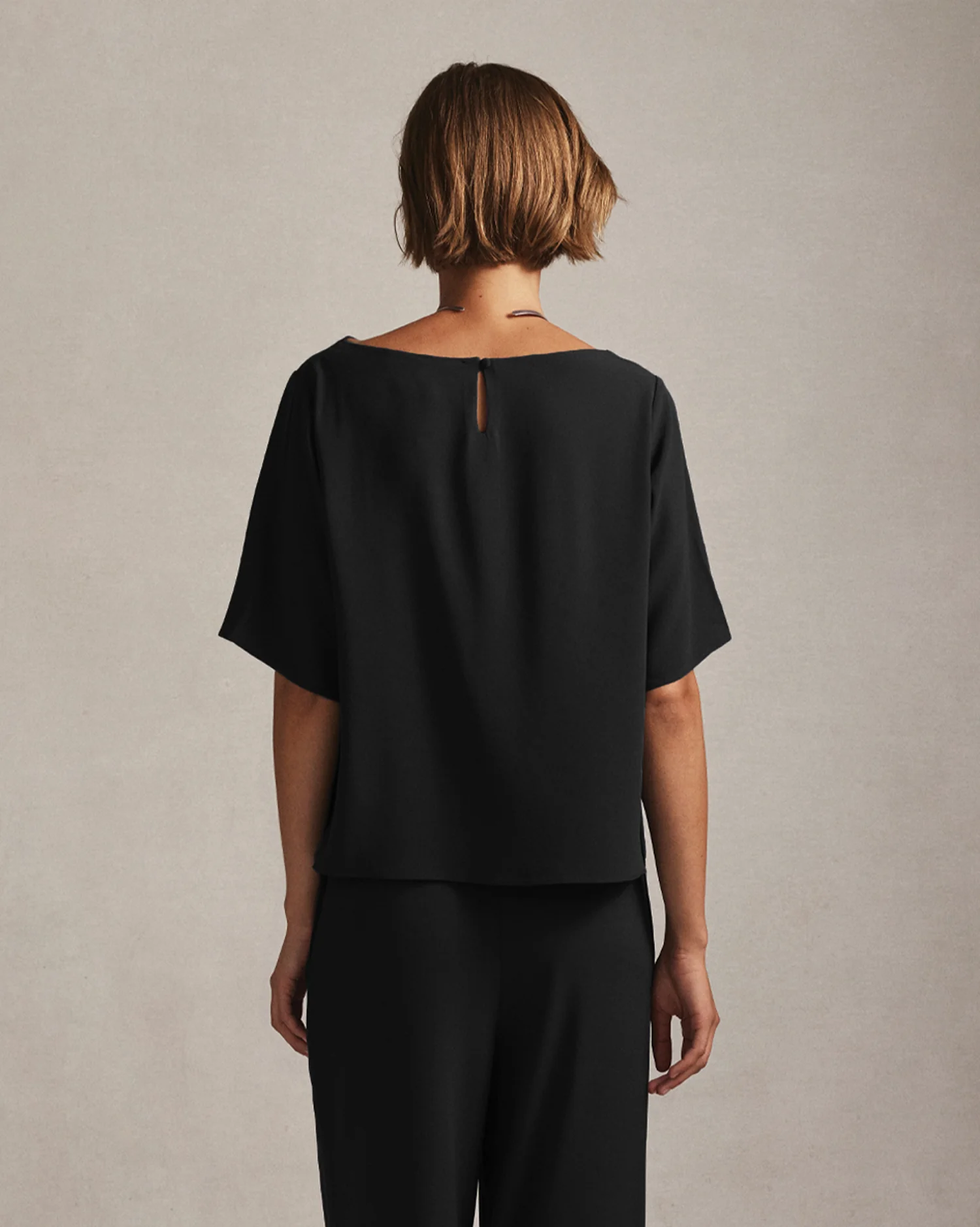 Boat Neck Top - Black - Image 4