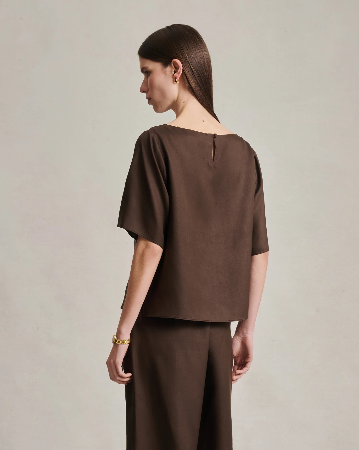 Boat Neck Top - Chocolate Dupioni - Image 5