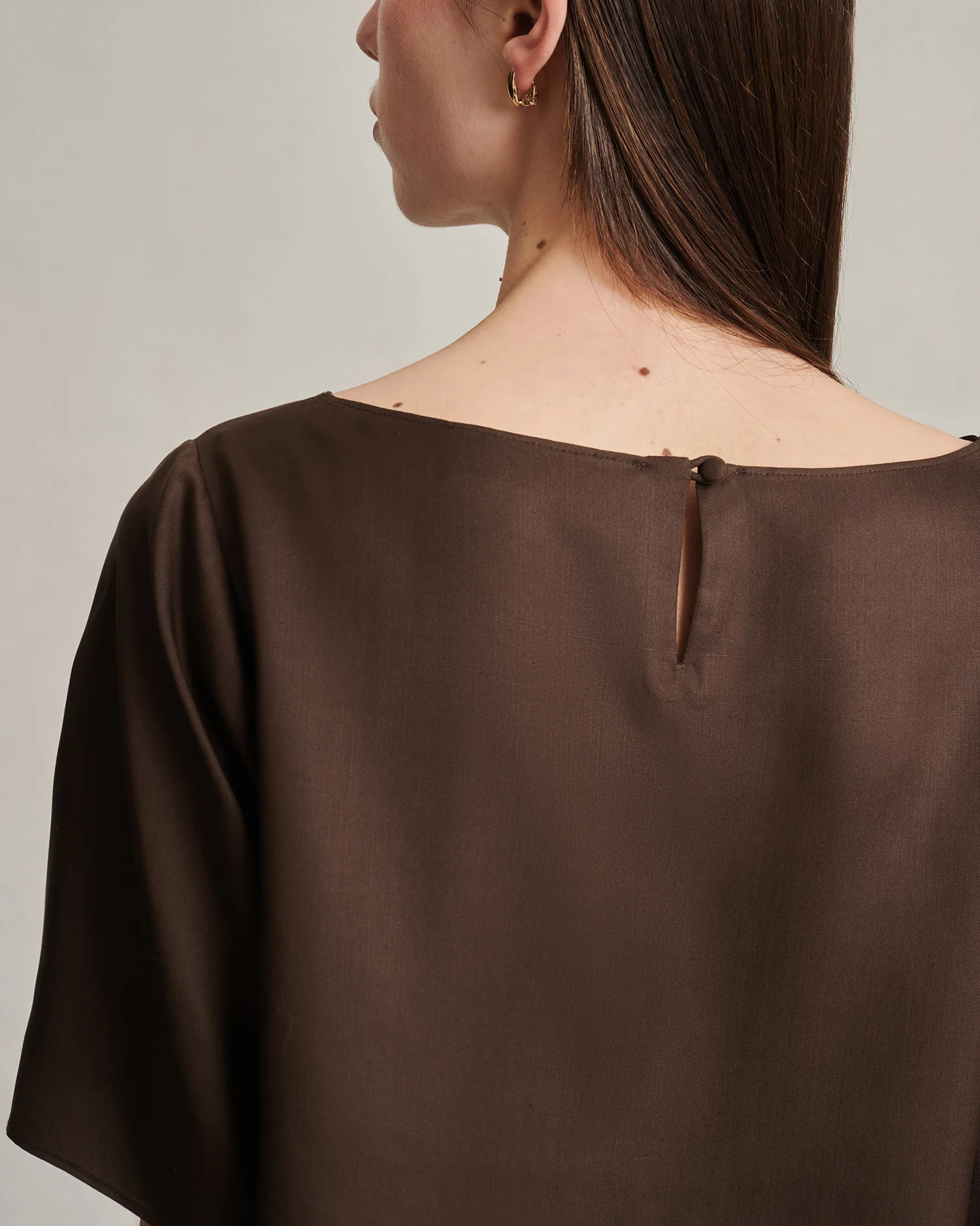 Boat Neck Top - Chocolate Dupioni - Image 6