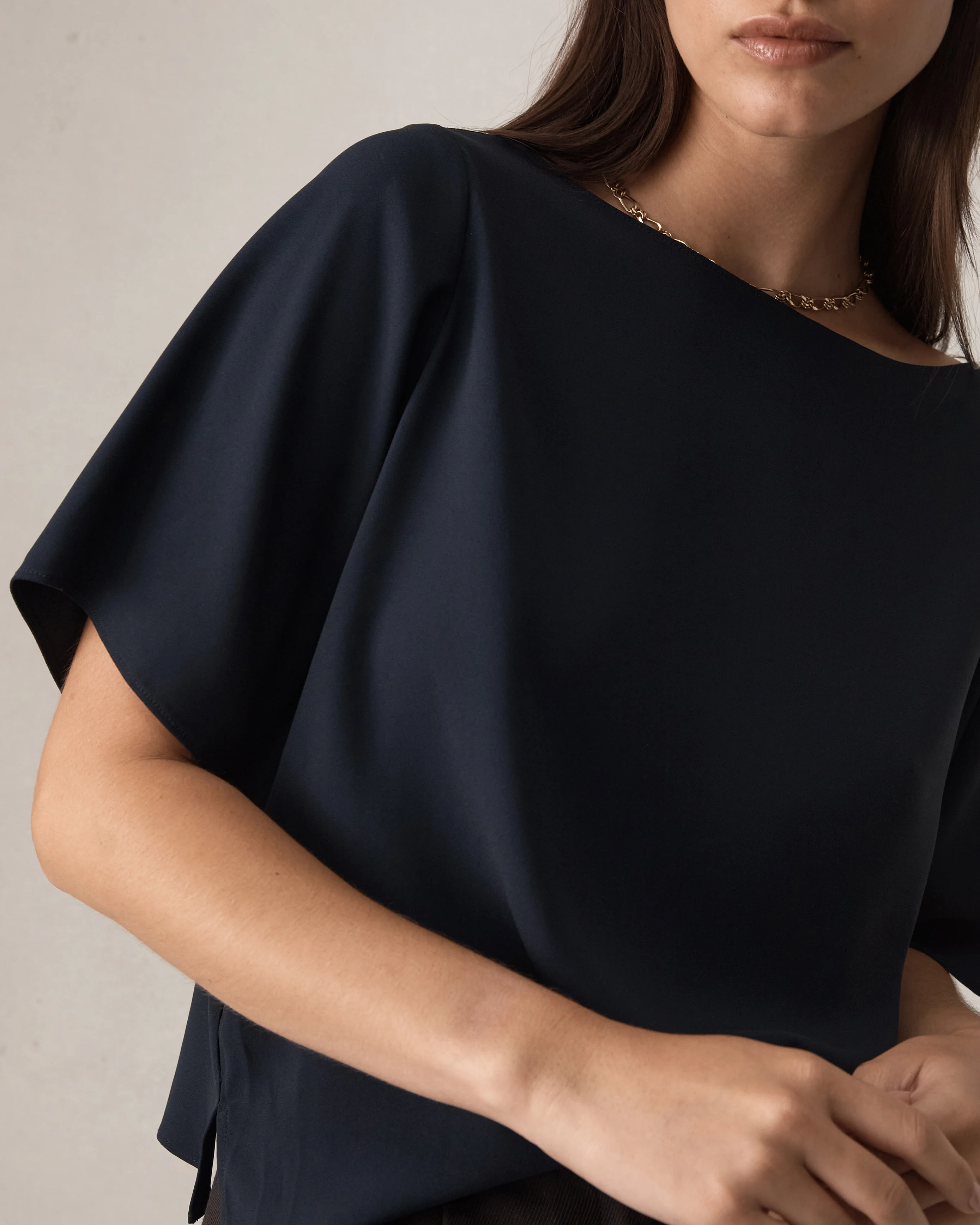 Boat Neck Top - Navy - Image 6