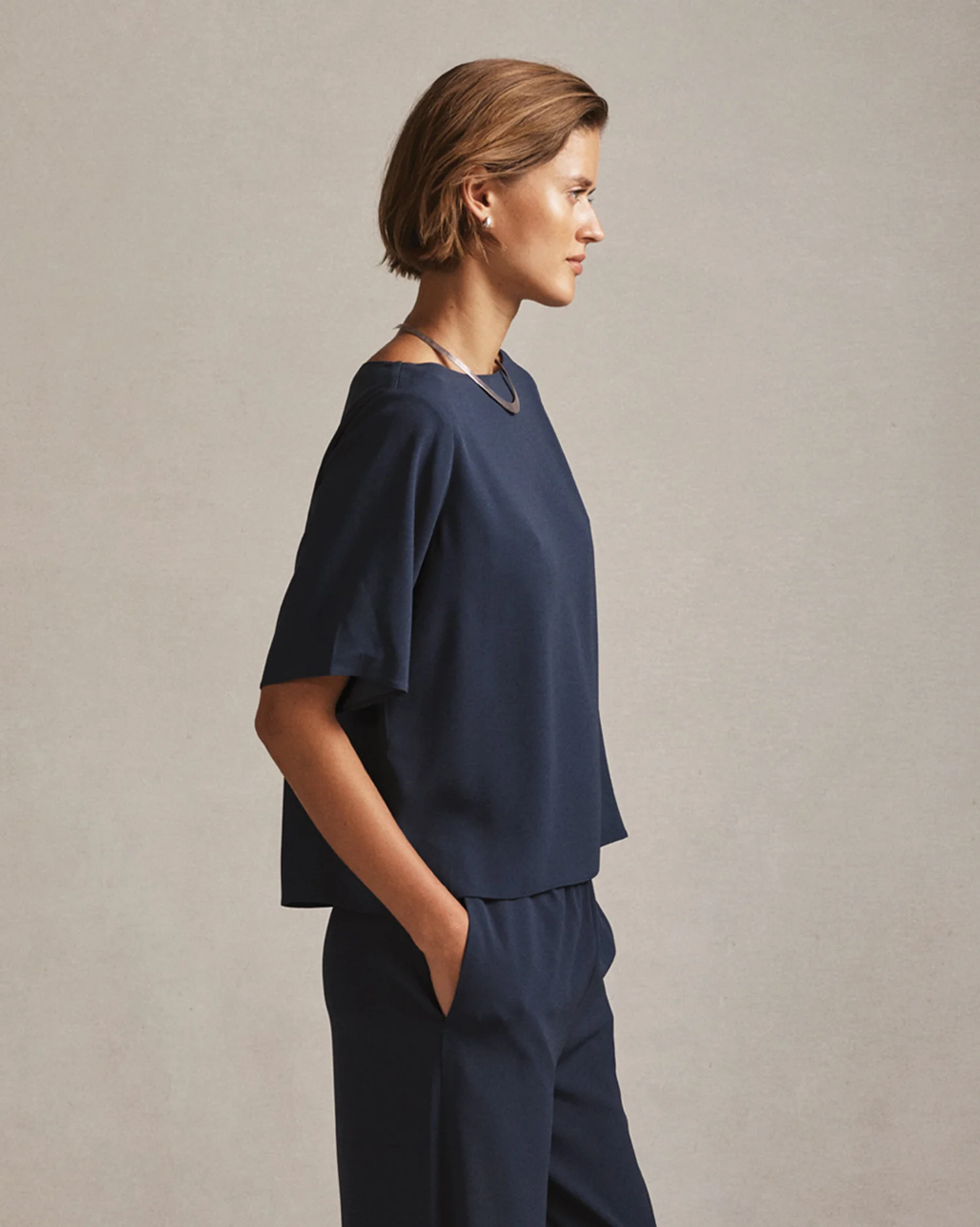 Boat Neck Top - Oily Blue - Image 3
