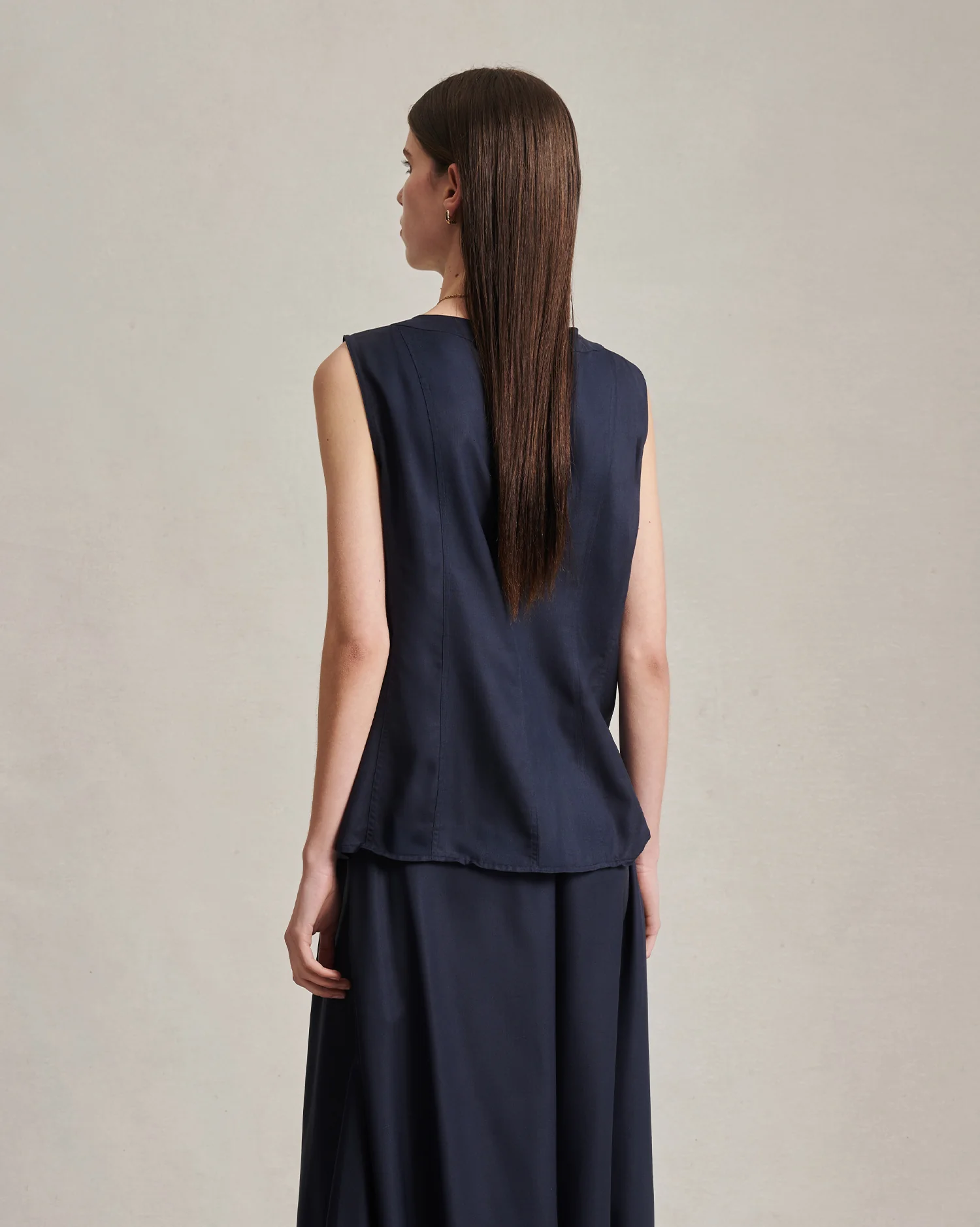 Bodice Top - Navy Dupioni - Image 4