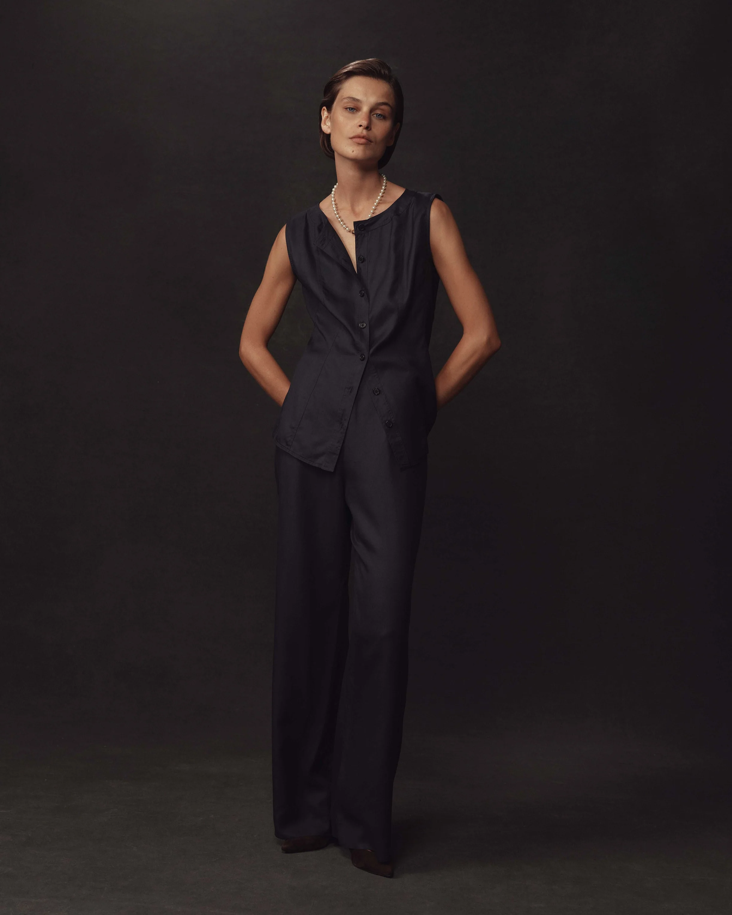 Bodice Top - Navy Dupioni - Image 5