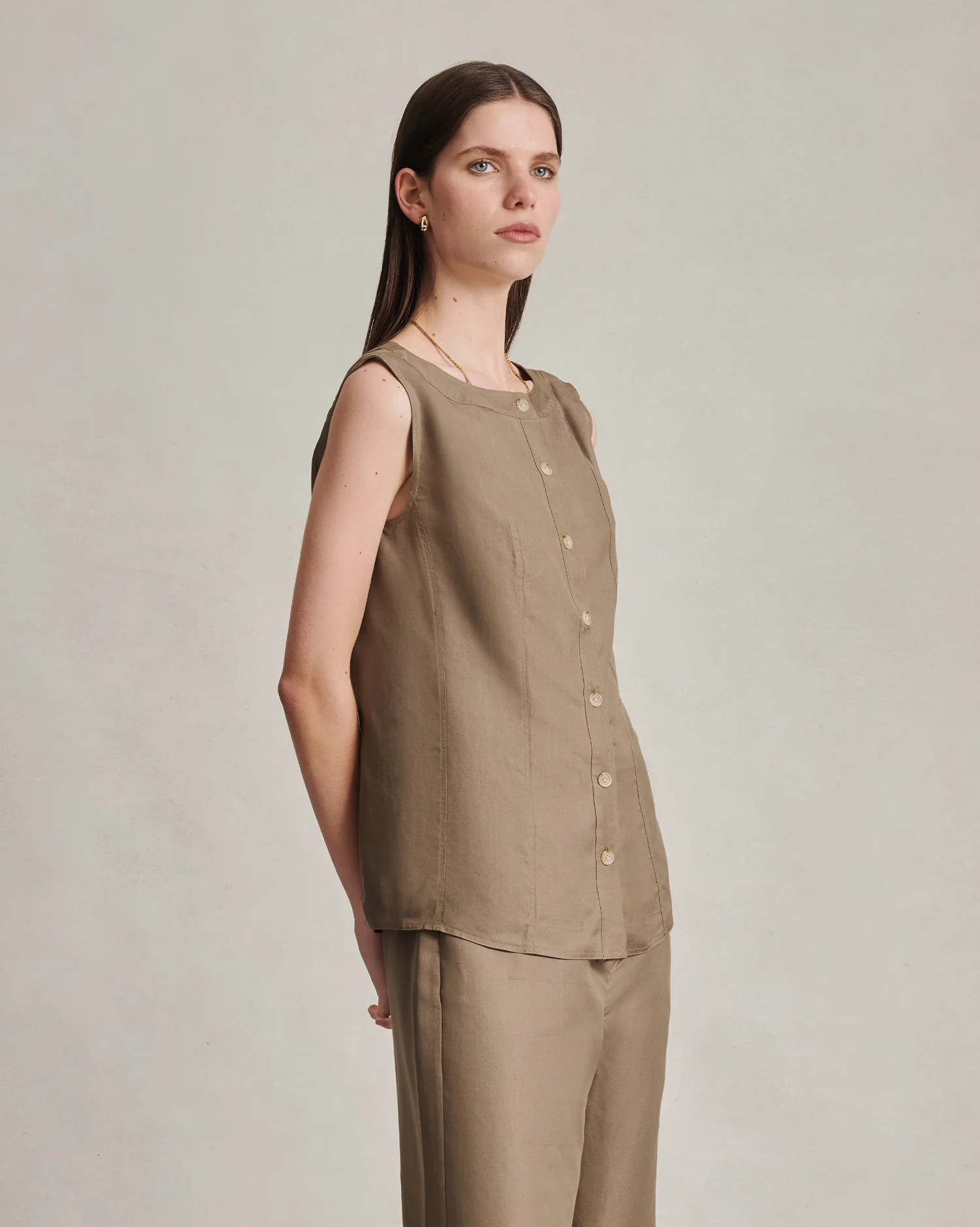 Bodice Top - Taupe Dupioni