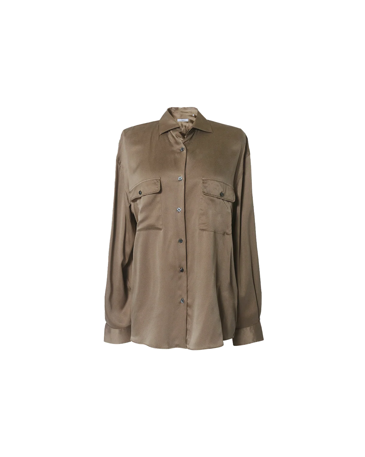 Camilla Shirt - Olive Silk - Image 7