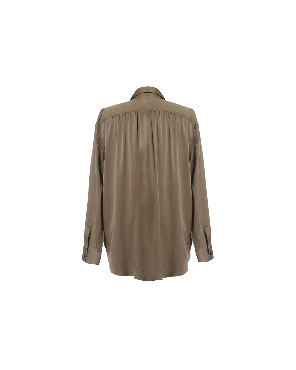 Camilla Shirt - Olive Silk - Image 8