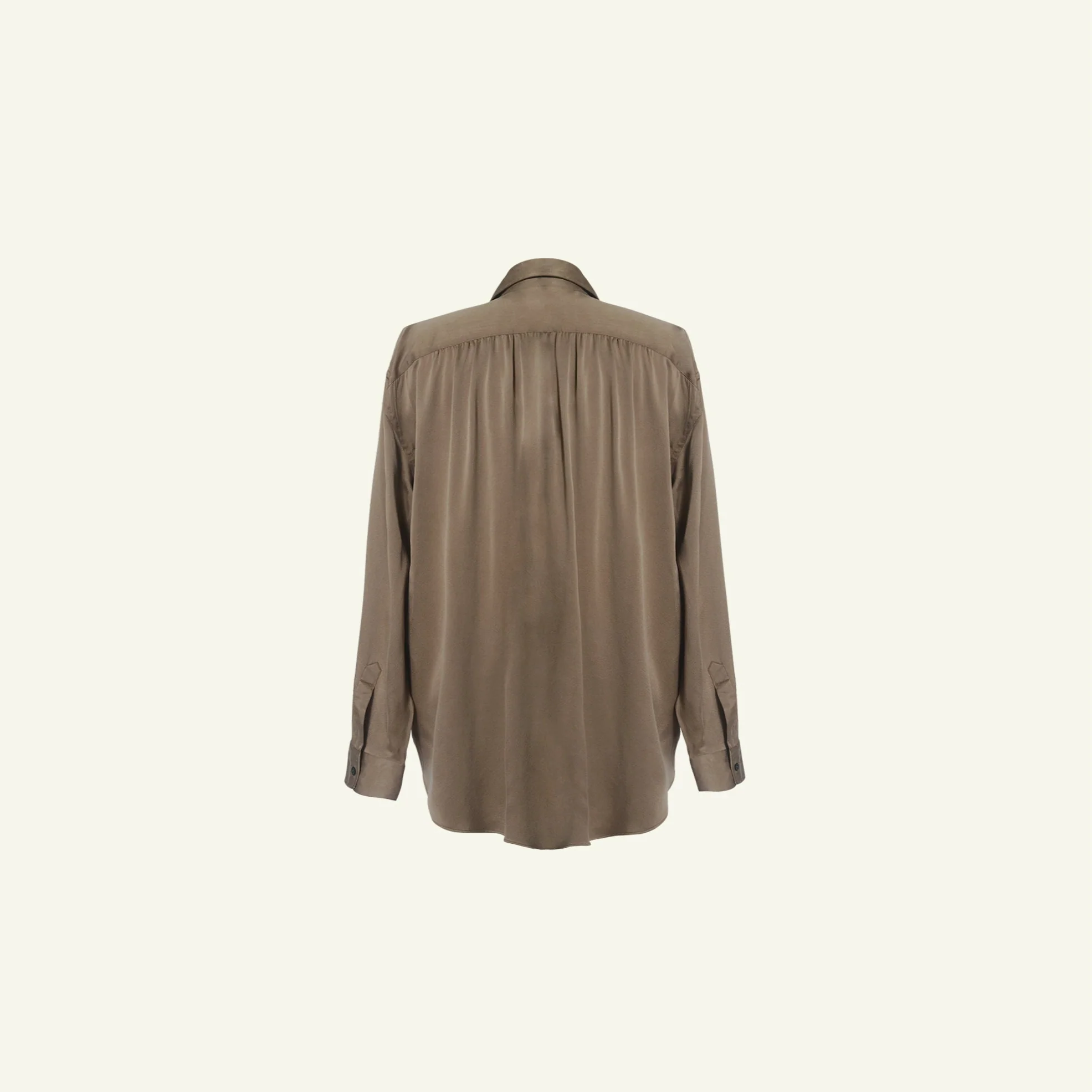Camilla Shirt - Taupe Silk - Image 7