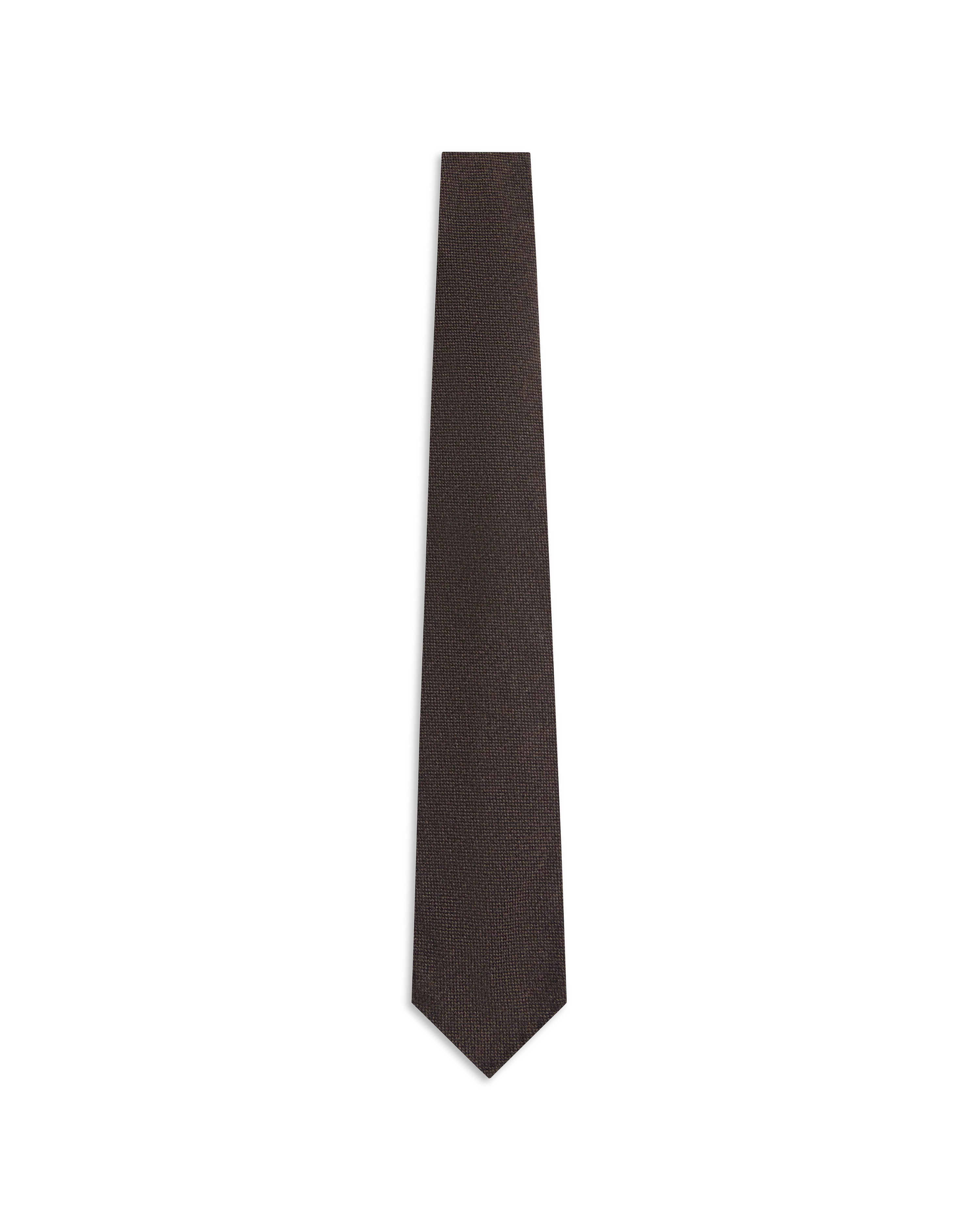 Cashmere Oxford Tie - Brown