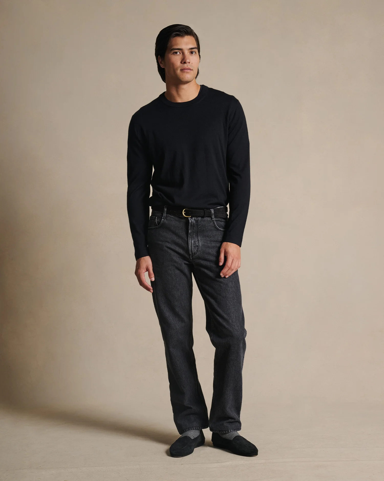 Cashmere Silk Superfine Crew Neck - Black - Image 5