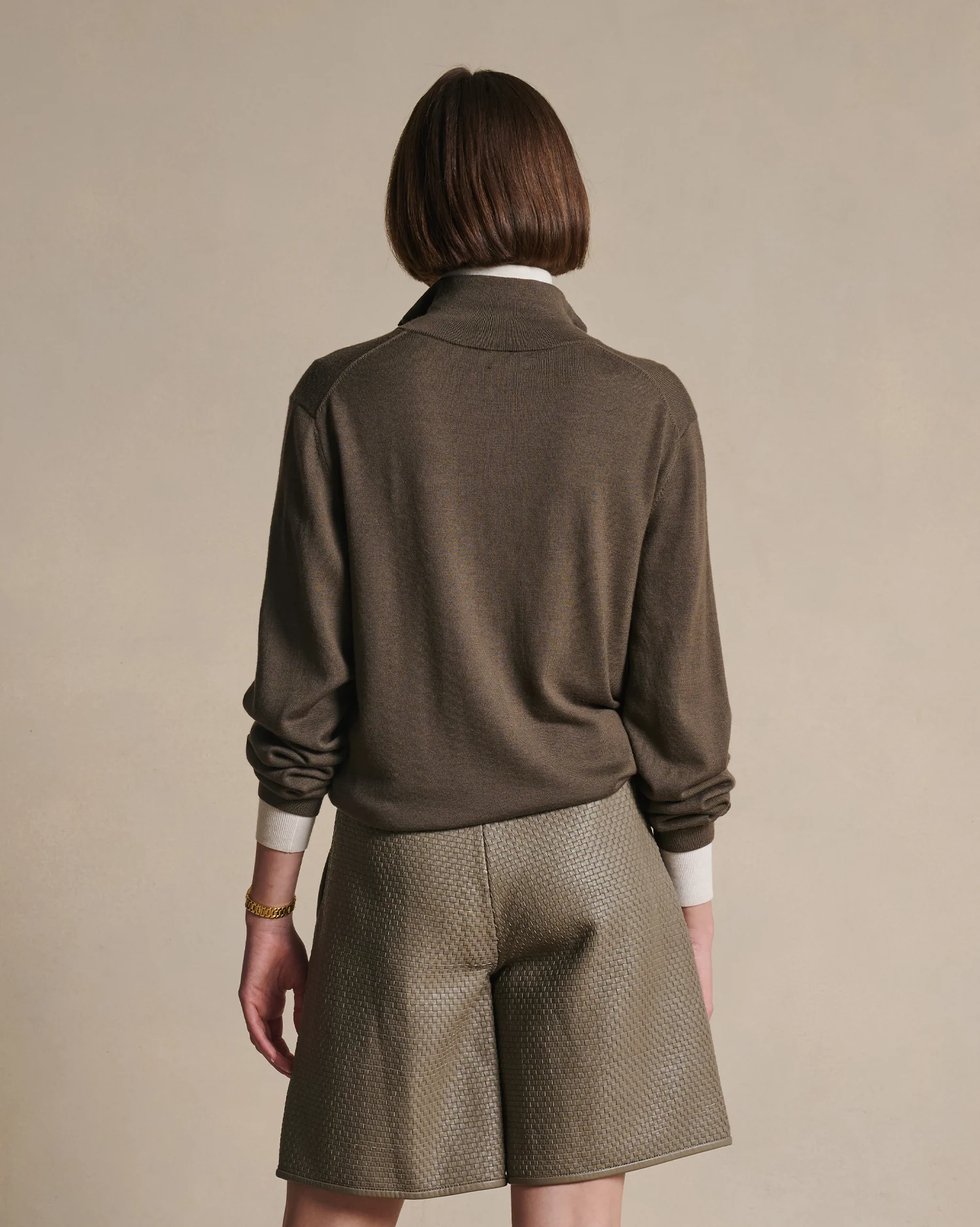 Cass Merino Quarter Zip - Moss - Image 4