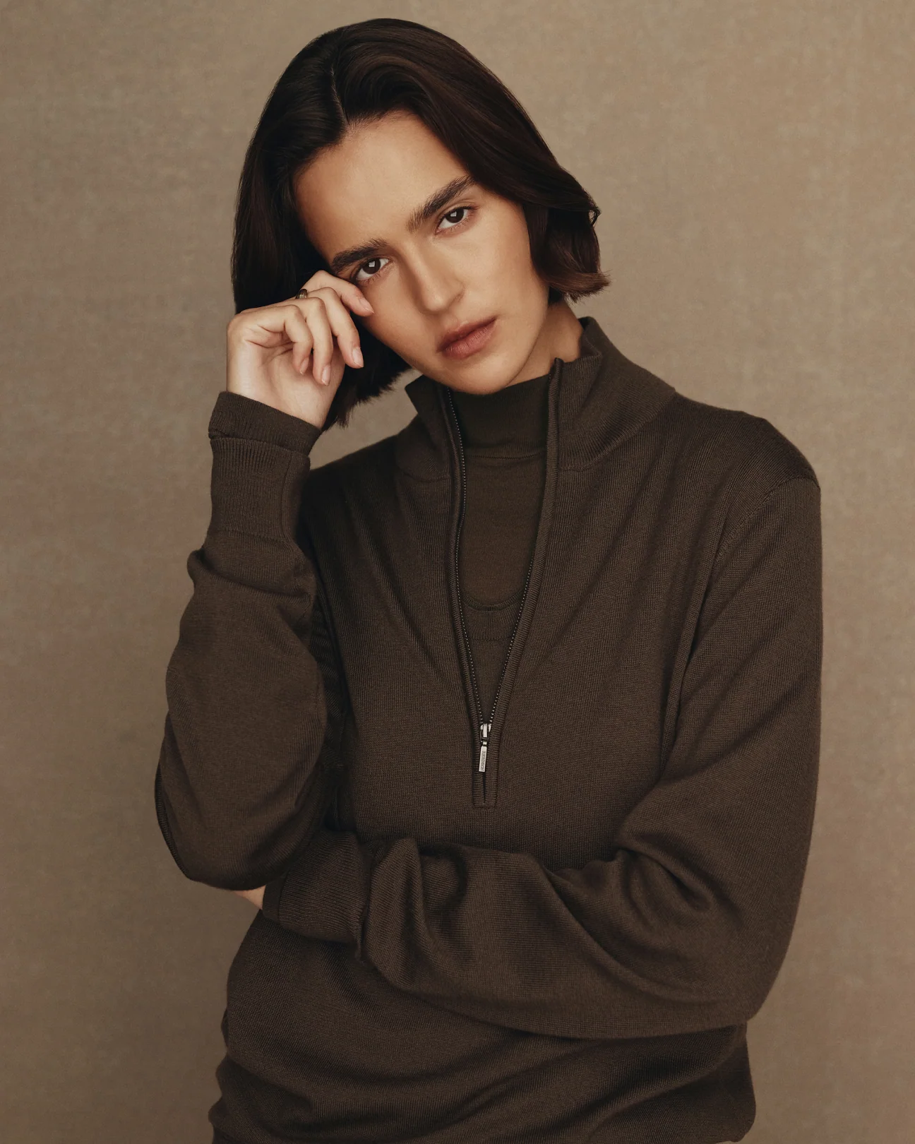Cass Merino Quarter Zip - Moss - Image 6