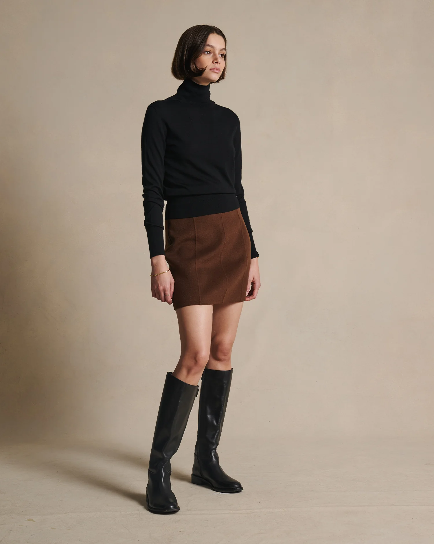 Cass Merino Roll Neck - Black - Image 4