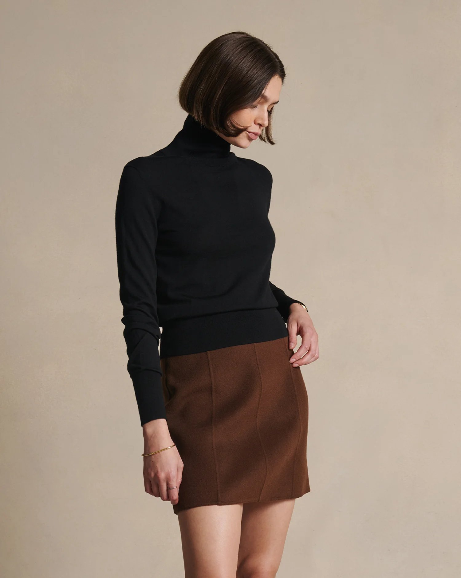 Cass Merino Roll Neck - Black - Image 5
