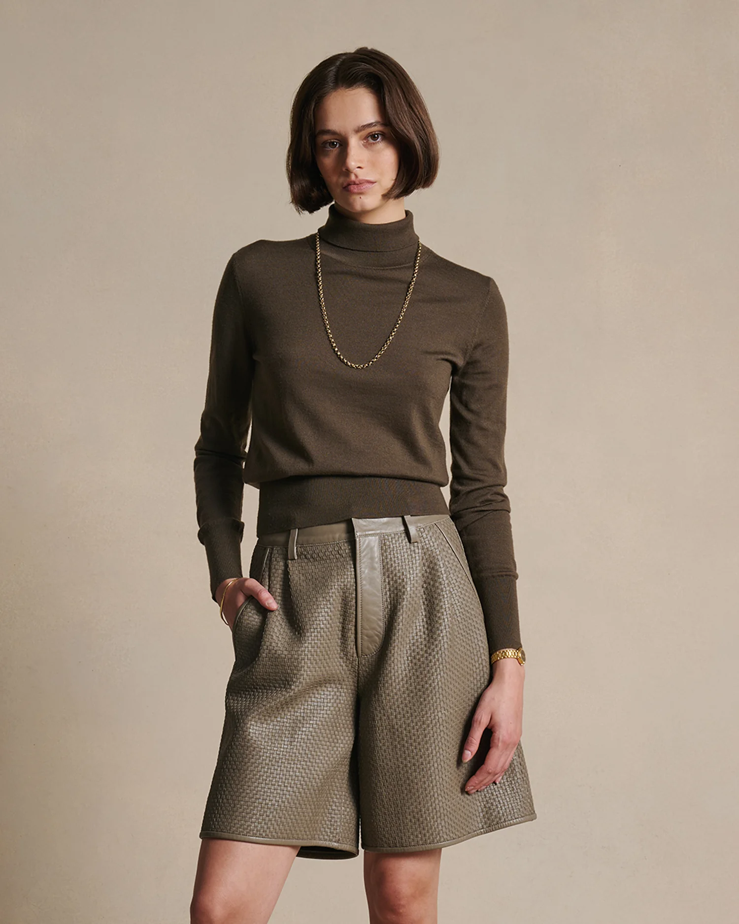 Cass Merino Roll Neck - Moss - Image 6