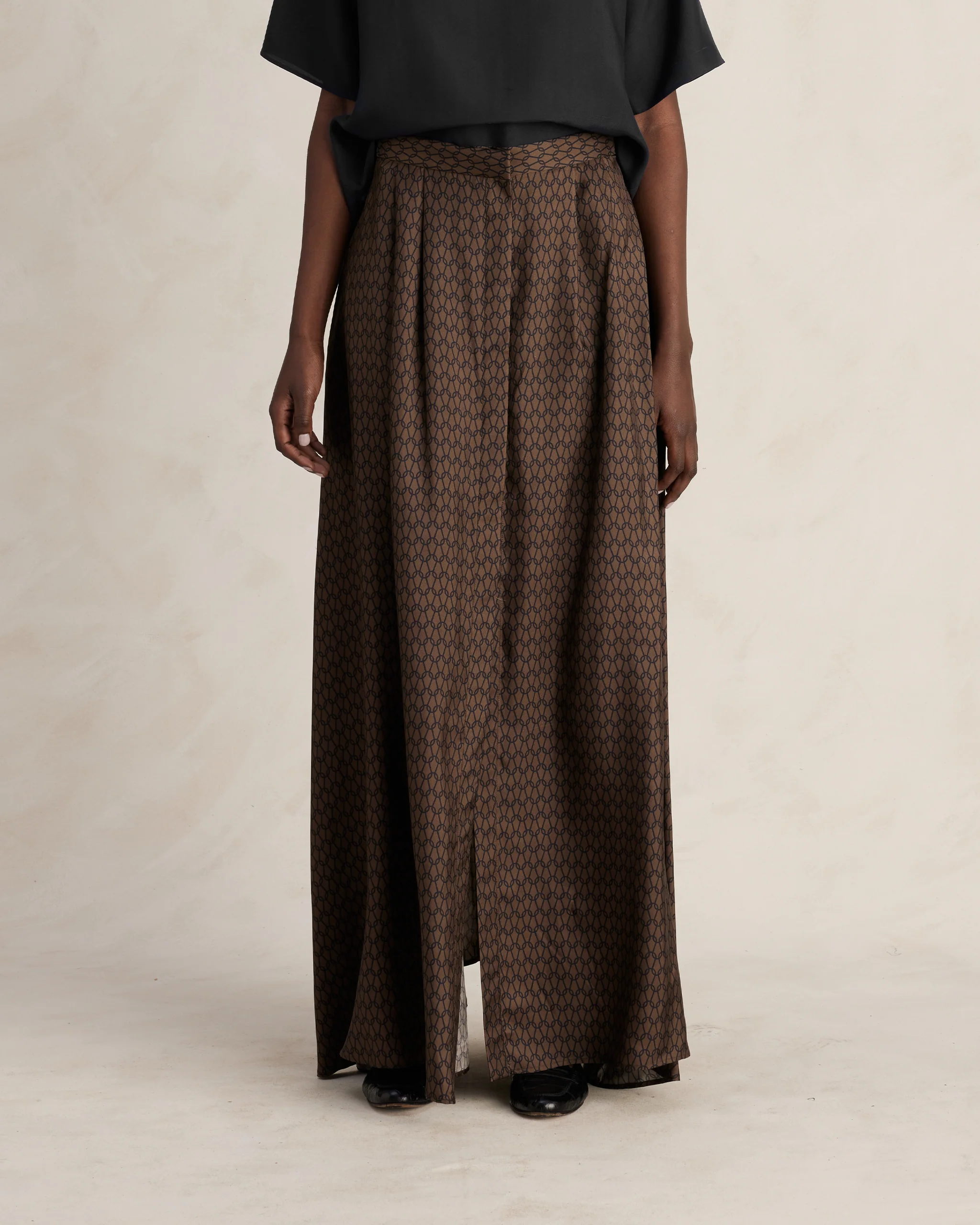 Kahlo Skirt - Chocolate Chainmail Silk - Image 3