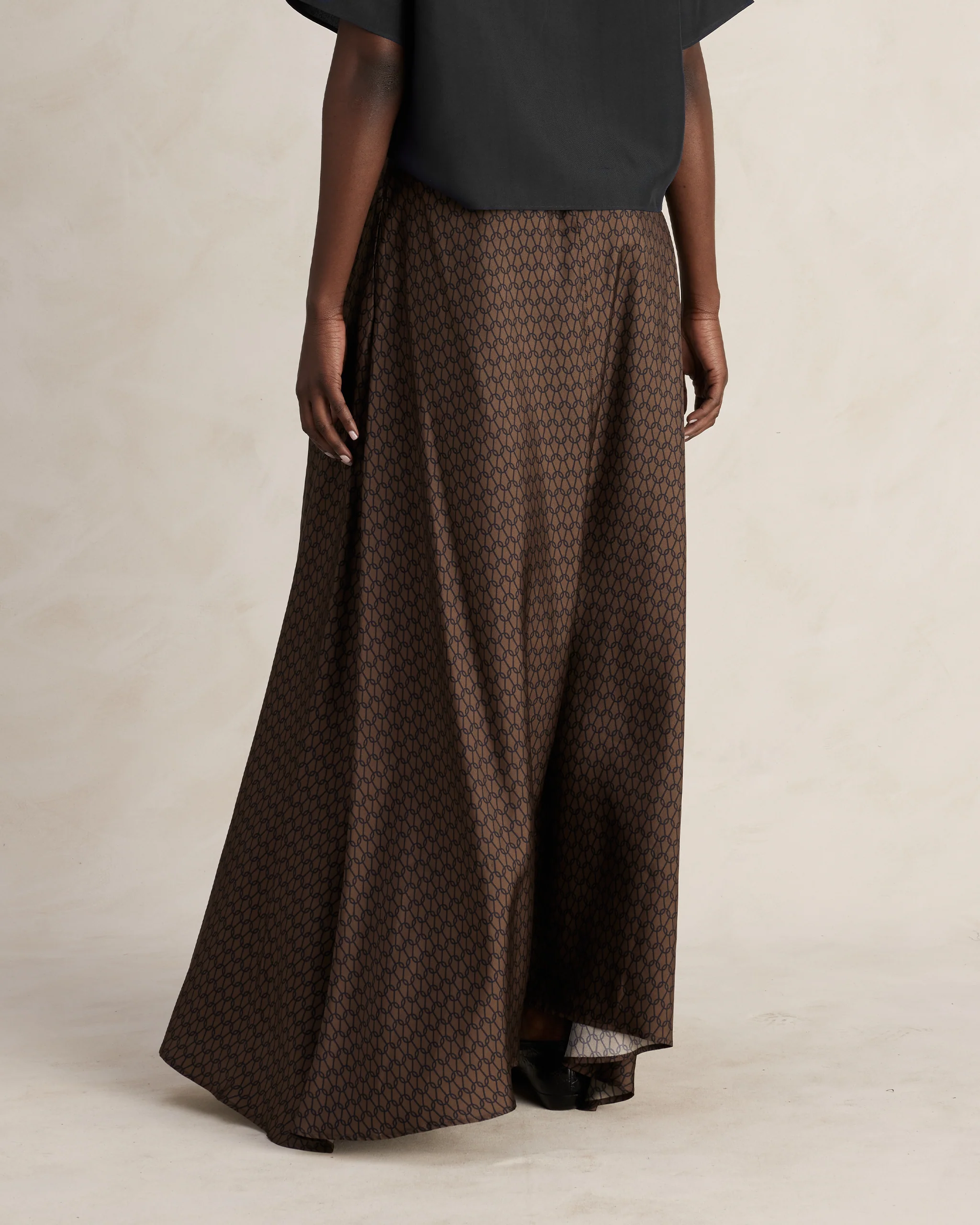 Kahlo Skirt - Chocolate Chainmail Silk - Image 4