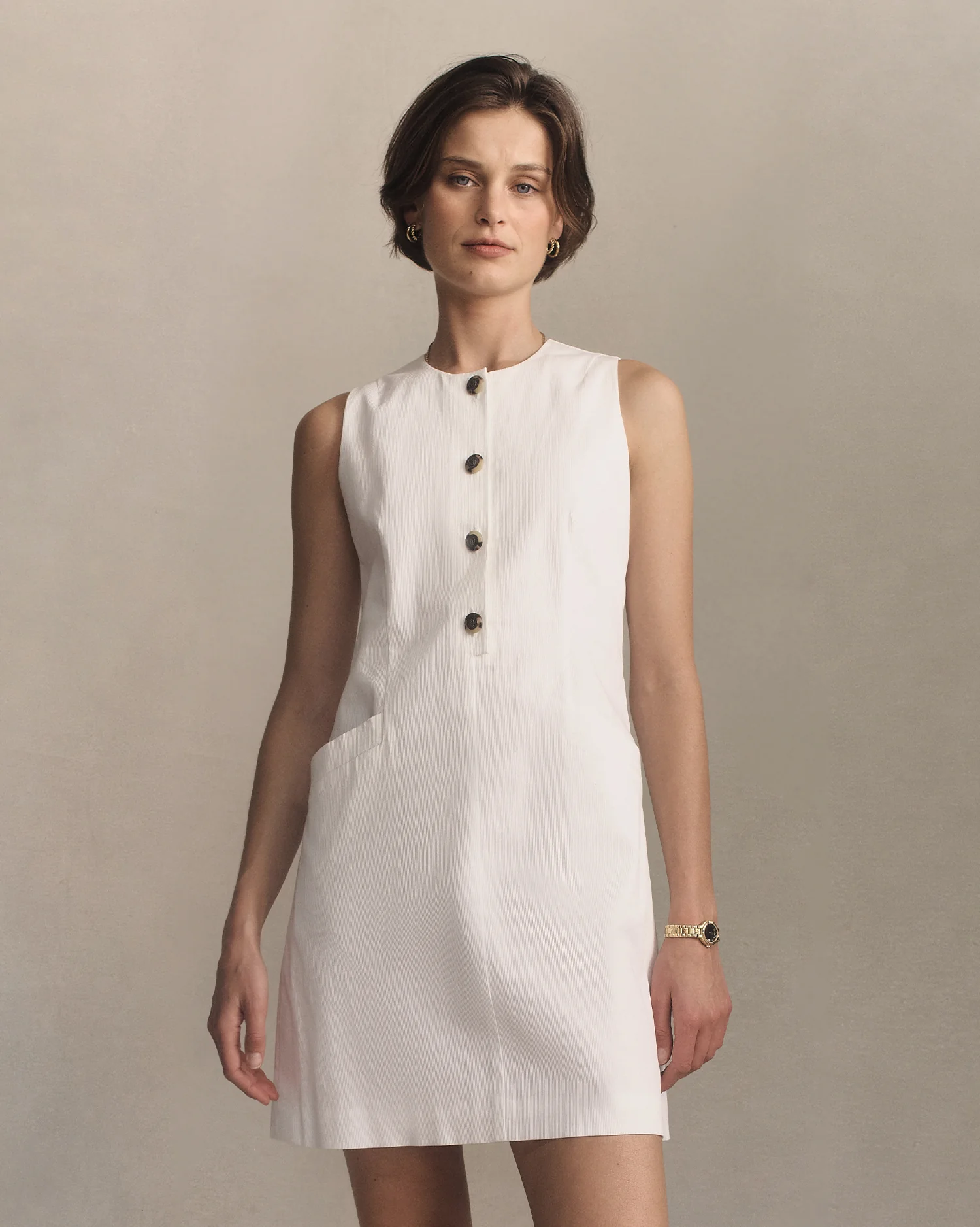Christy Dress - White Rib - Image 4
