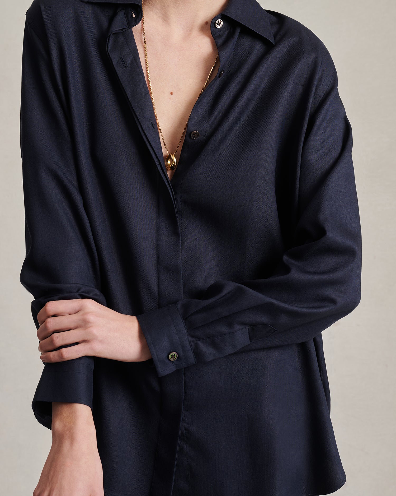 Classic Shirt - Navy Dupioni - Image 3