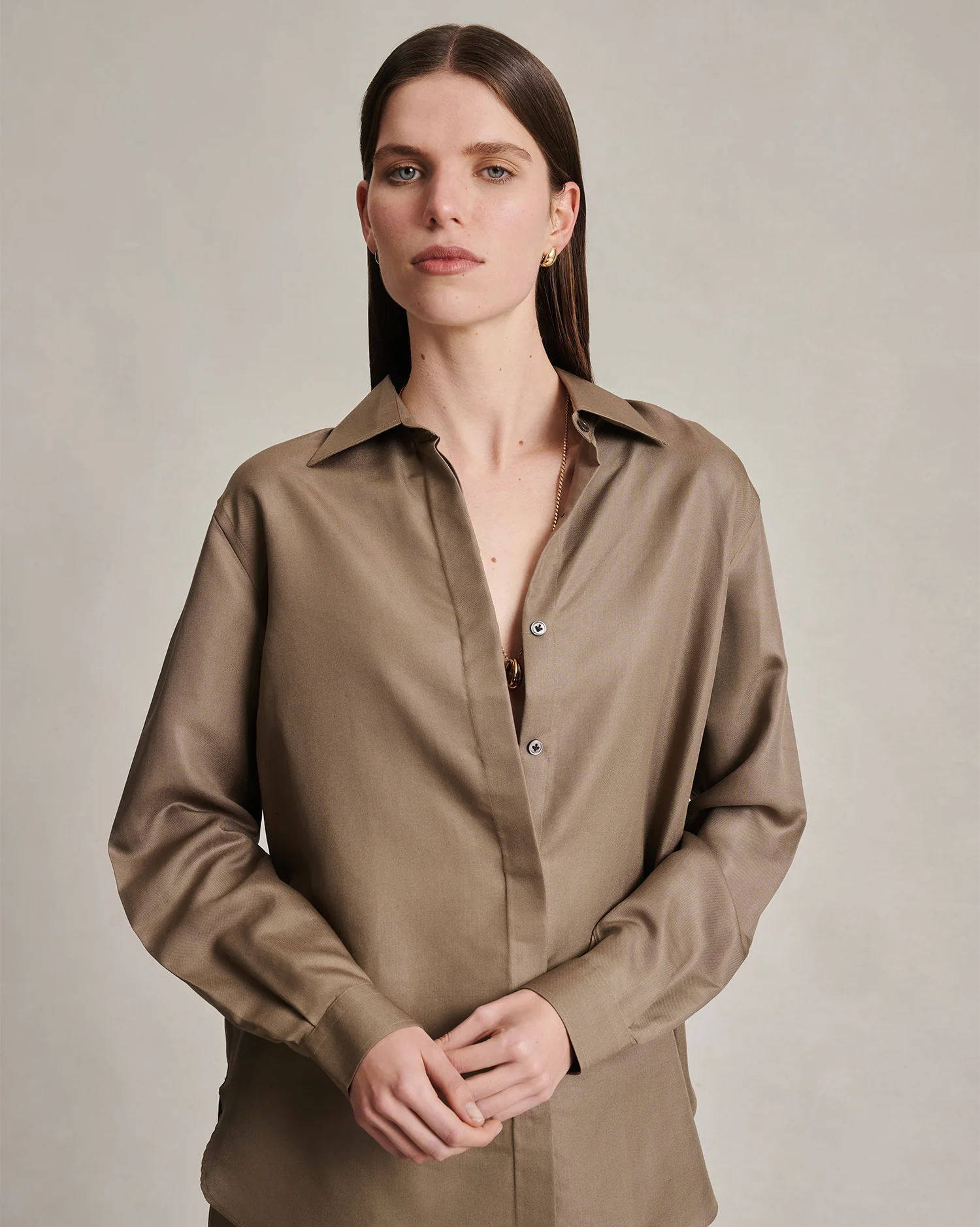 Classic Shirt - Taupe Dupioni - Image 3