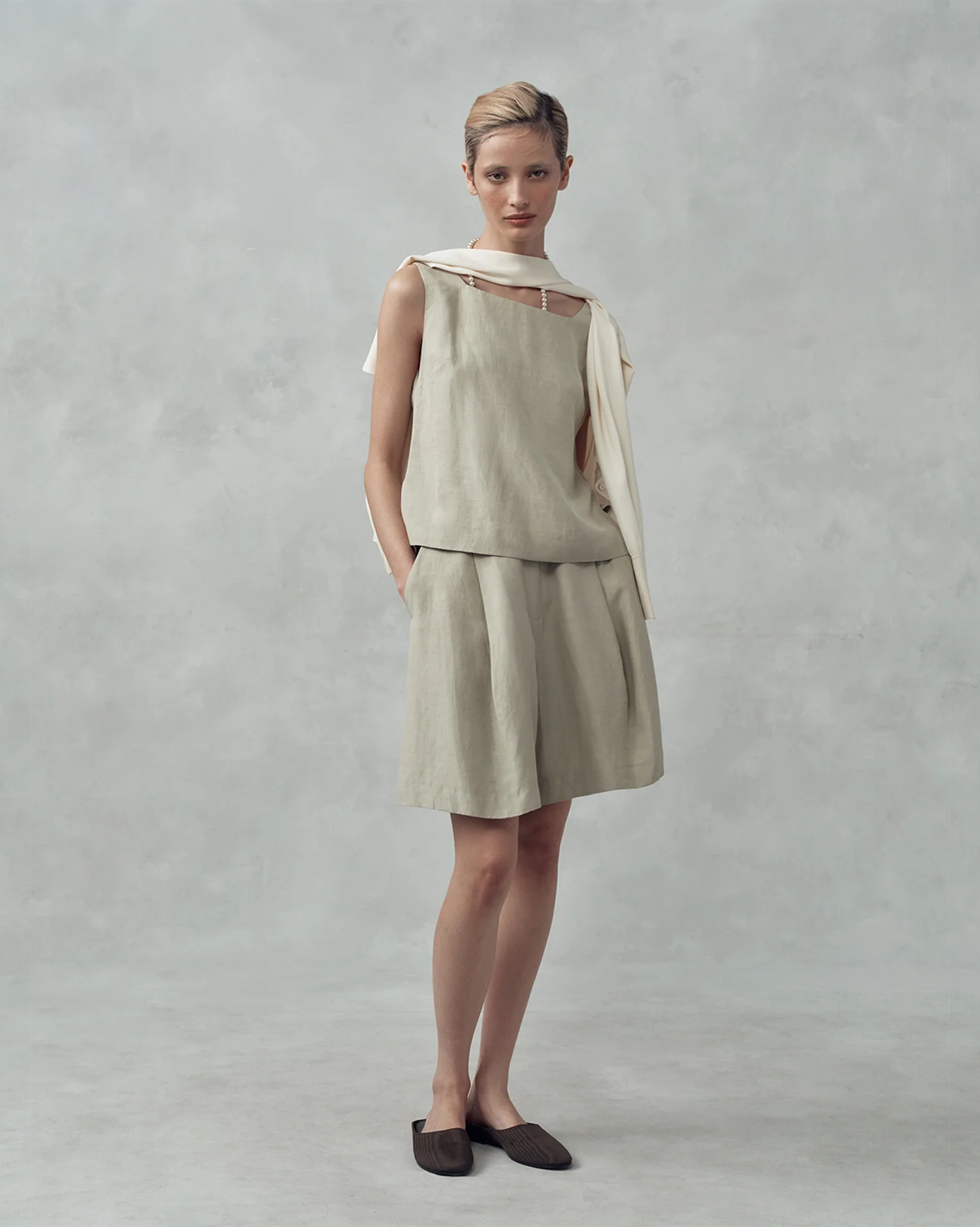 Colette Shorts - Greige - Image 6