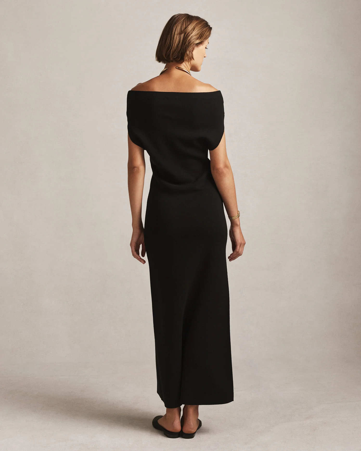Coralie Off Shoulder Knit Dress - Black - Image 4