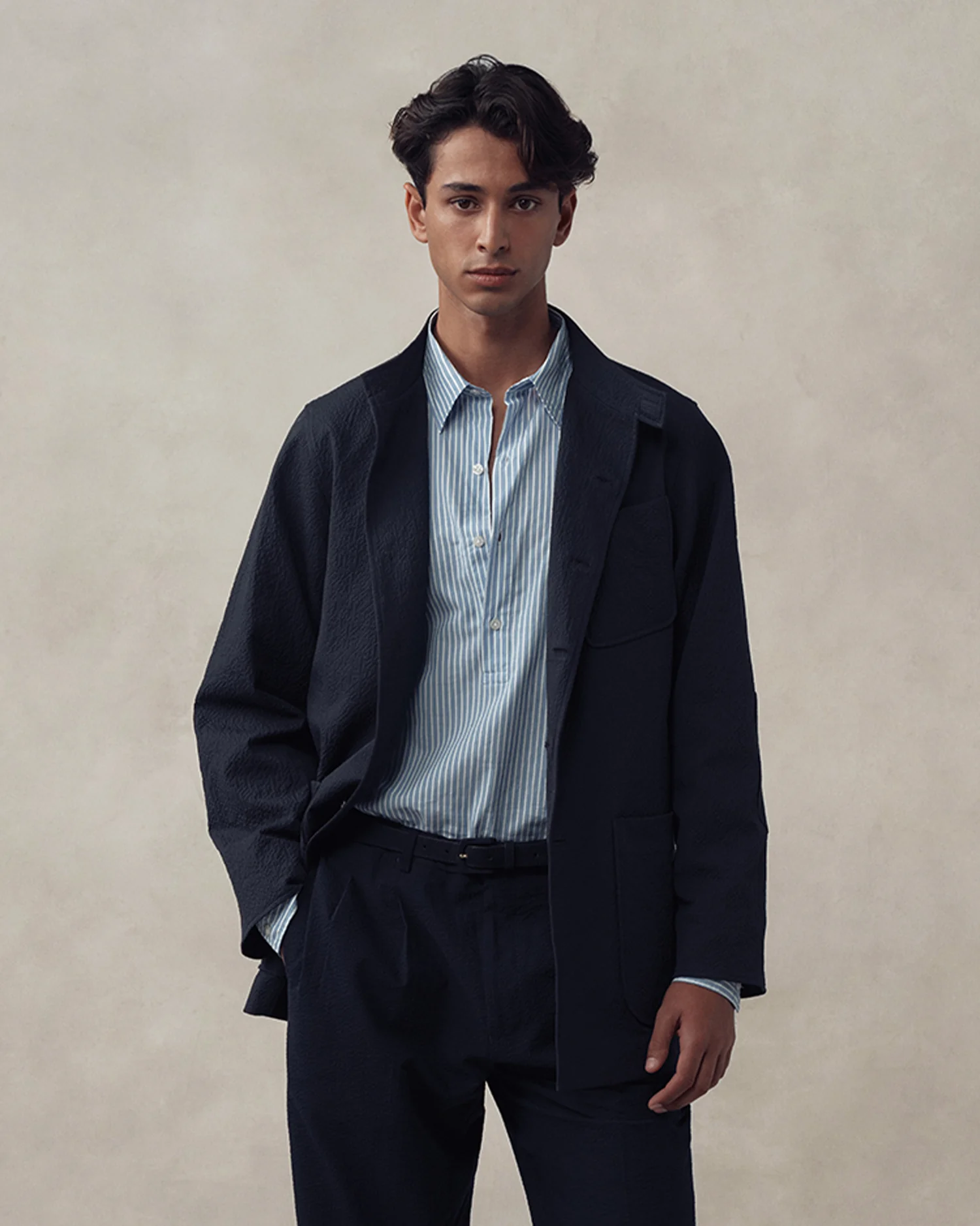 Corbu Jacket - Navy Seersucker - Image 4