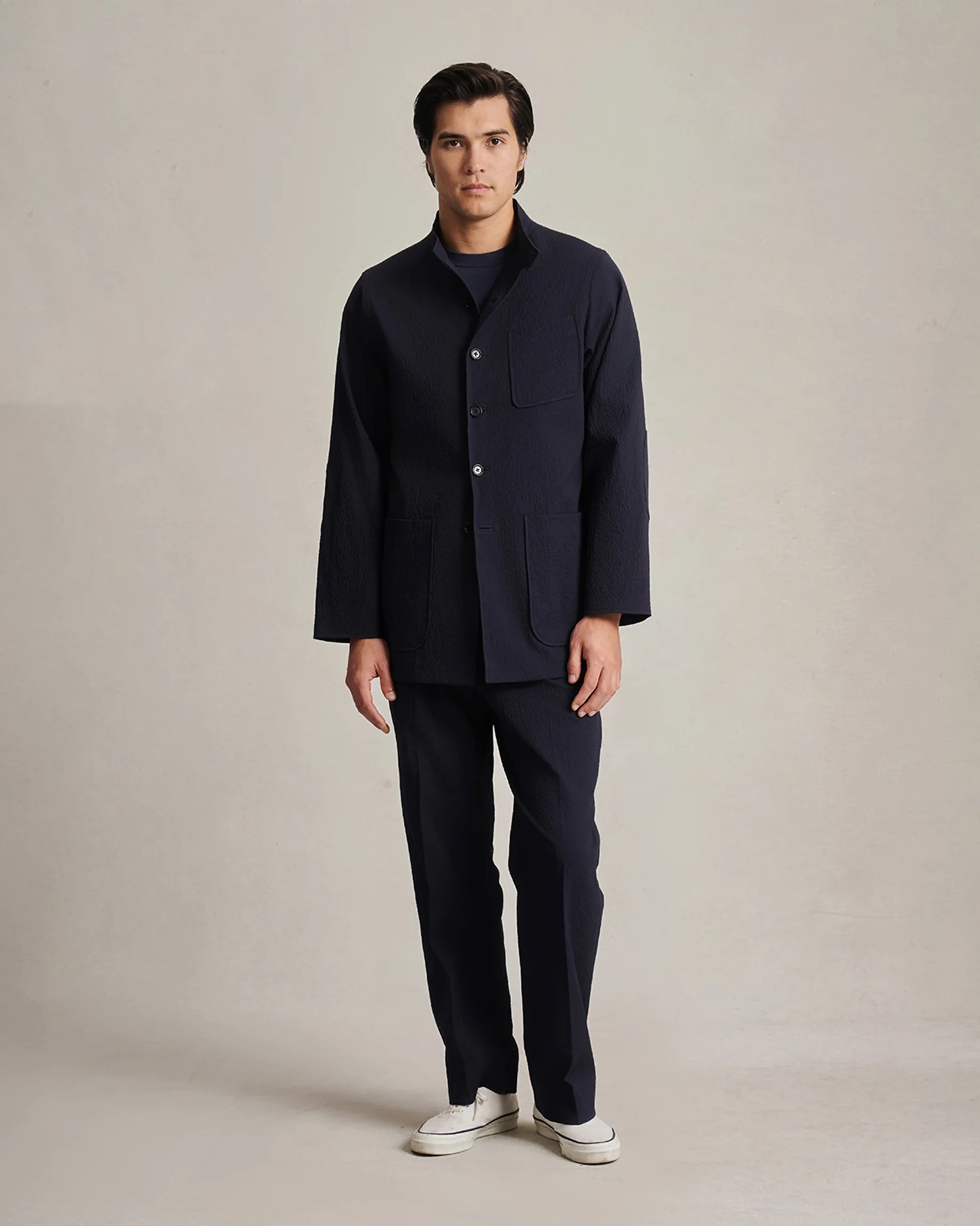 Corbu Jacket - Navy Seersucker - Image 6