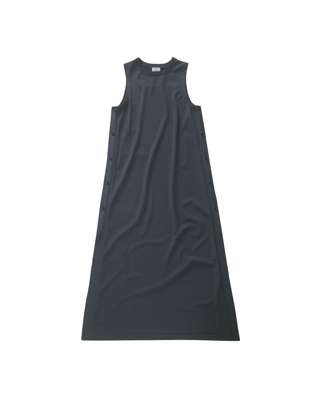 Crepe Knit Button Dress - Oily Blue - Image 7