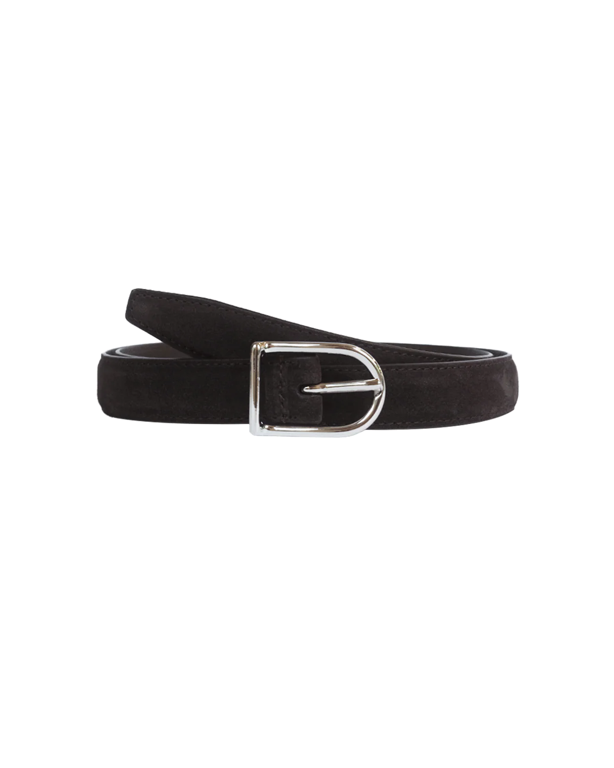 D Buckle Belt - Chocolate Suede