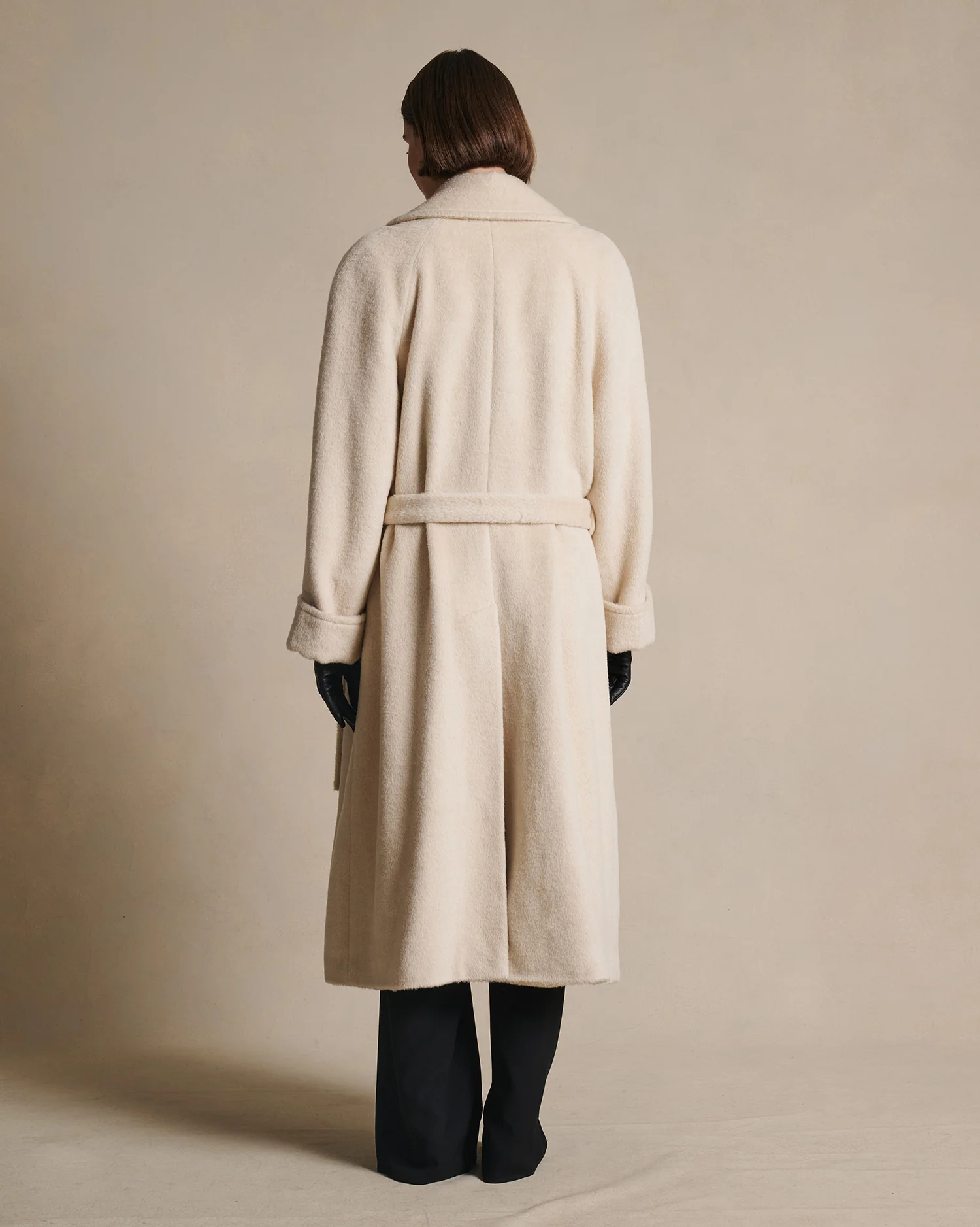 Double Breasted Raglan Overcoat - Gesso Cream - Image 4