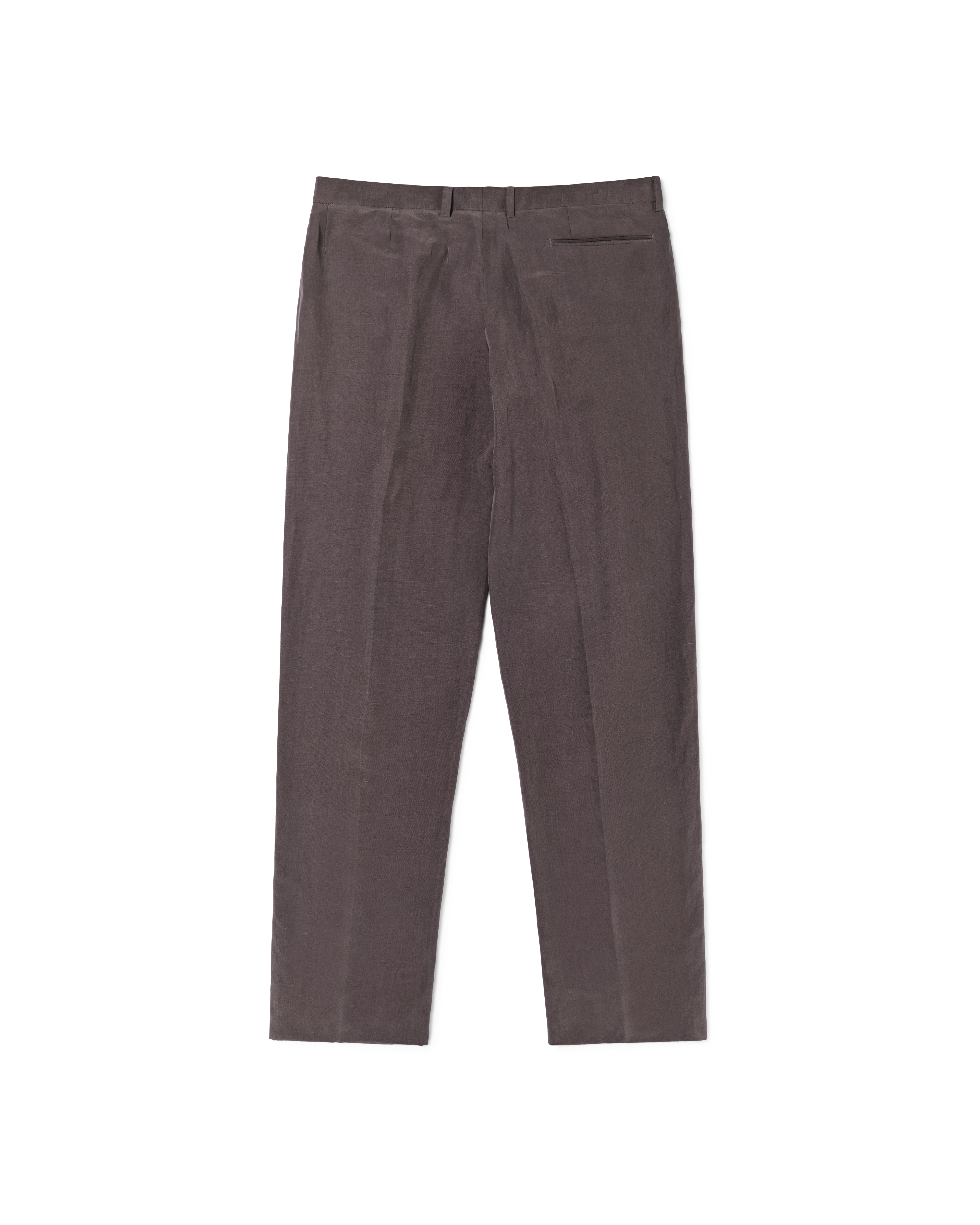Double Pleated Trouser - Chocolate Silk Linen - Image 3