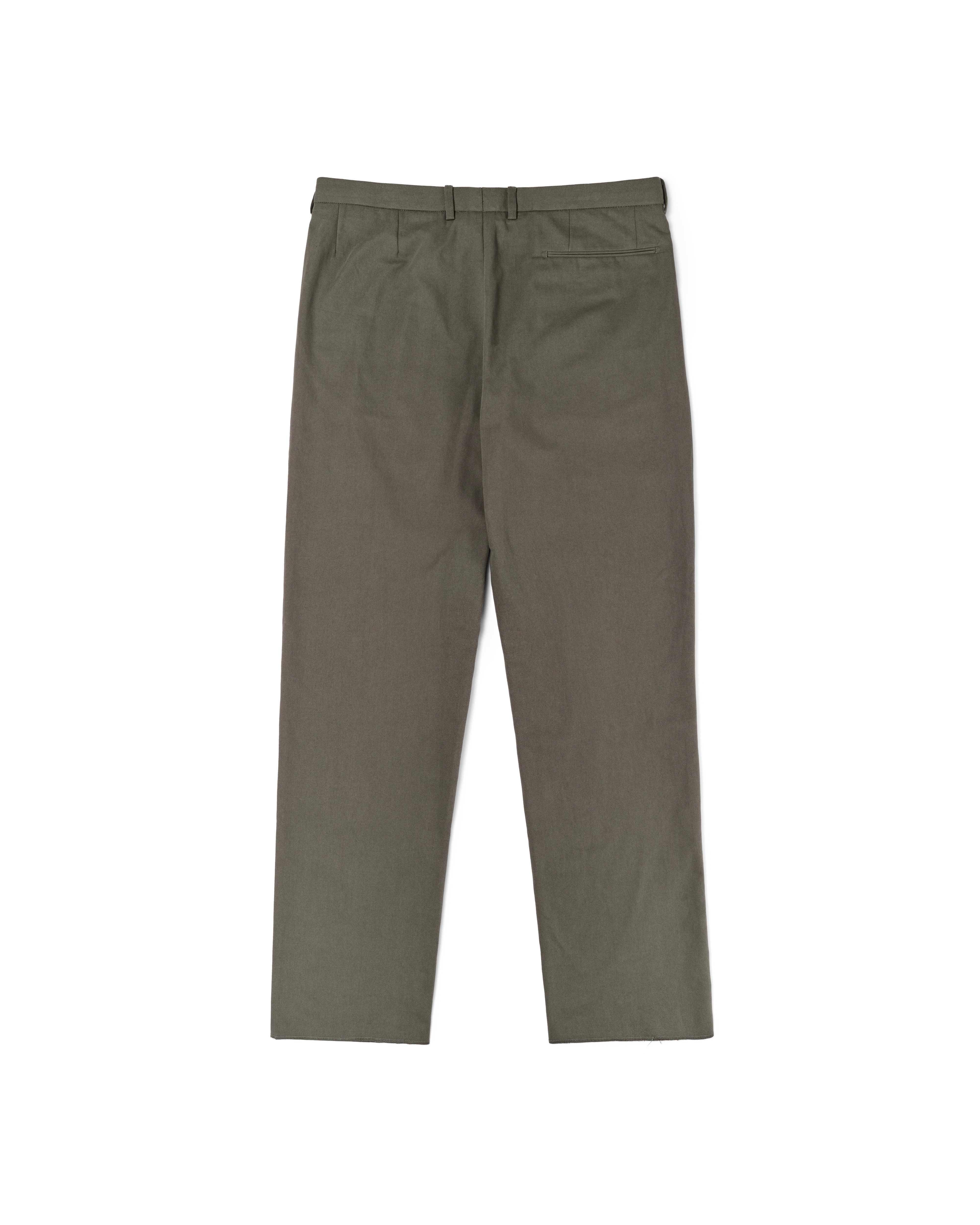 Double Pleated Trouser - Khaki Canvas - Image 3